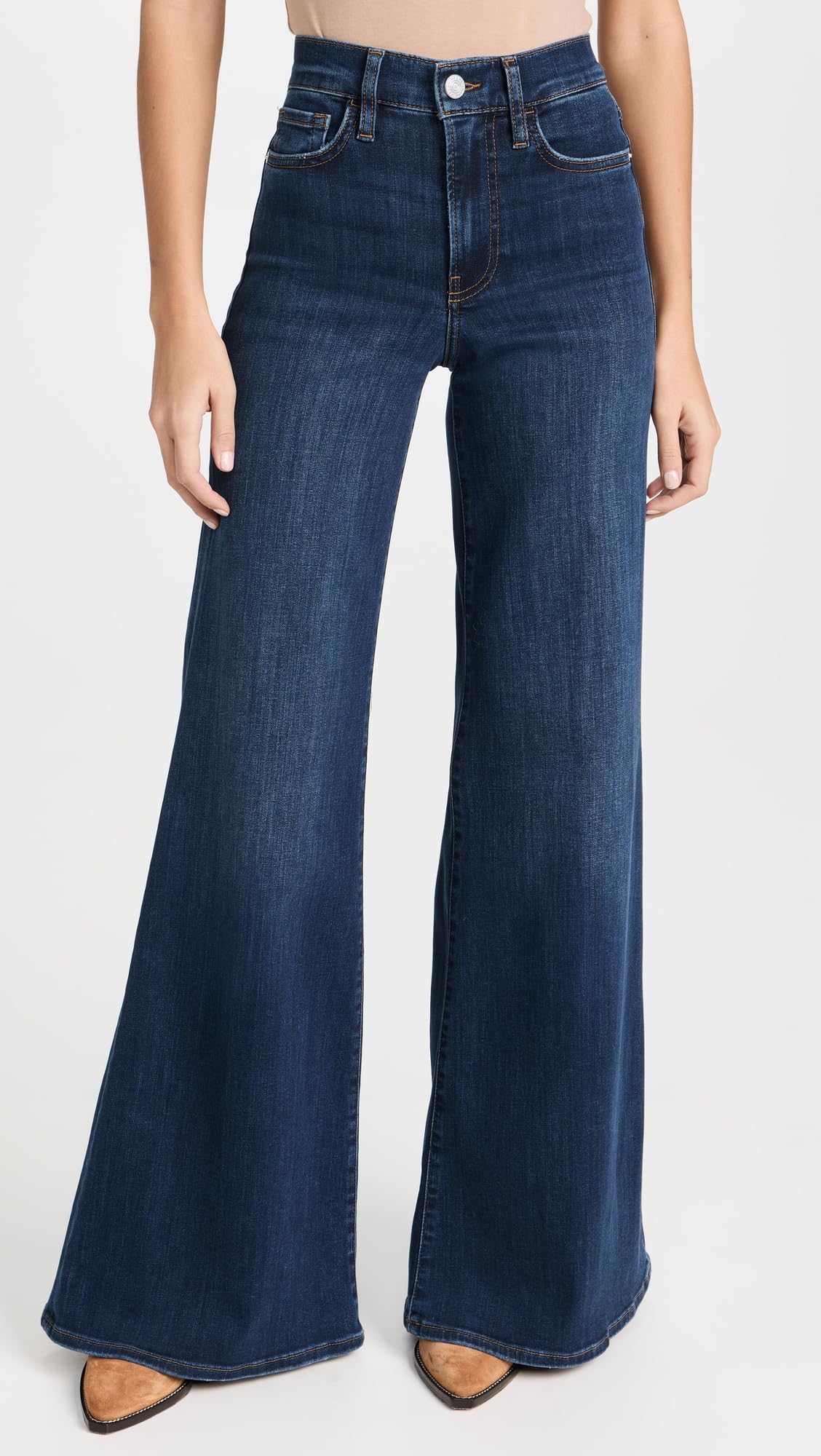 FRAME Women's Le Palazzo High-Rise Flared Jeans - Stretch Denim Pants for Casual & Dressy Outfits | Perfect for Work, Date Night & Weekend Wear
