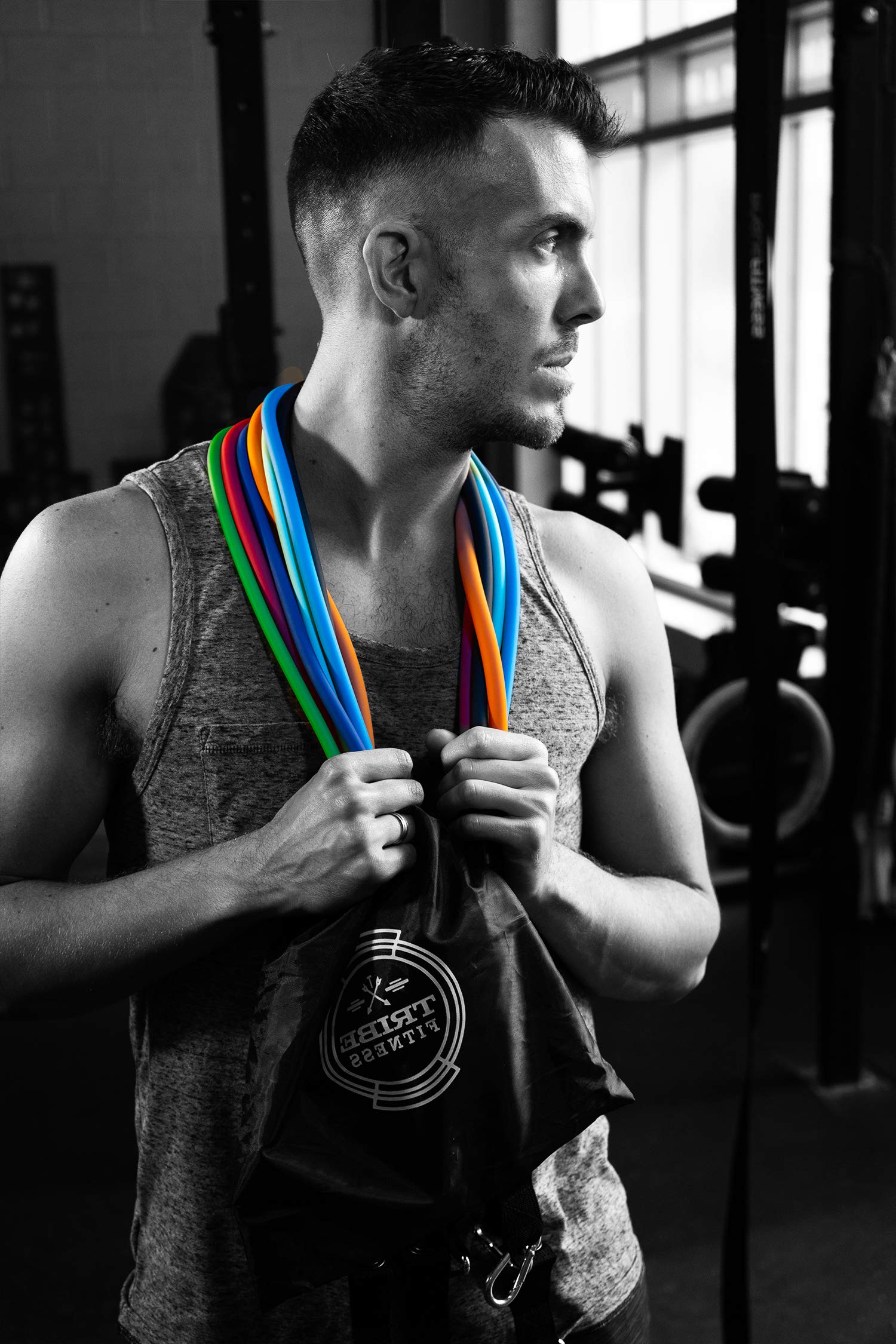 Premium TRIBE Resistance Bands Set for Home Gym - Heavy Duty Exercise Bands with Ankle Straps, Door Anchor & Cushioned Handles - Workout Equipment for Strength Training, Yoga & Fitness - Perfect for Home Workouts, Gym Training & Physical Therapy
