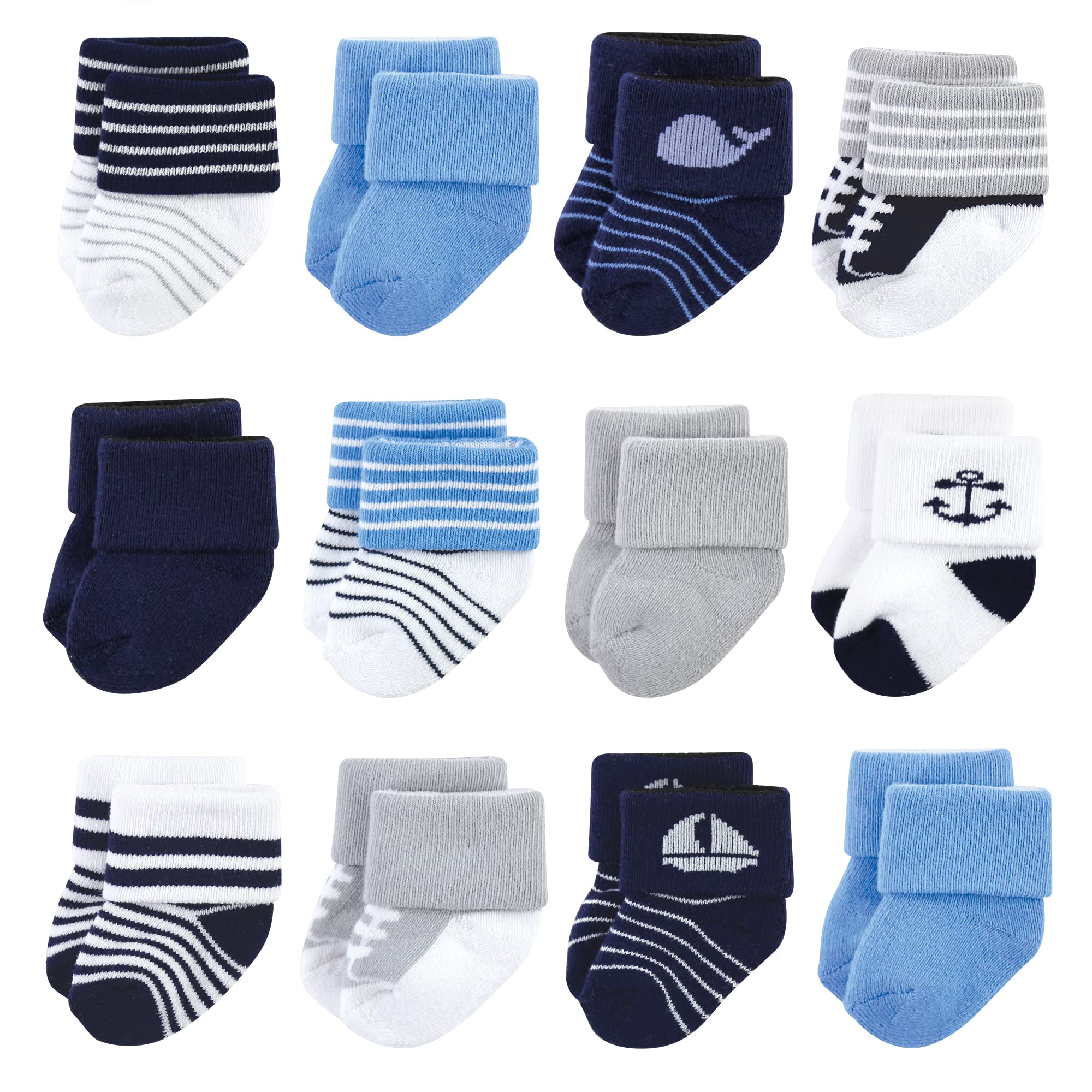 Luvable Friends Soft Terry Cotton Baby Socks for Newborns & Infants - Non-Slip, Breathable & Comfortable for Everyday Wear, Playtime & Photo Shoots
