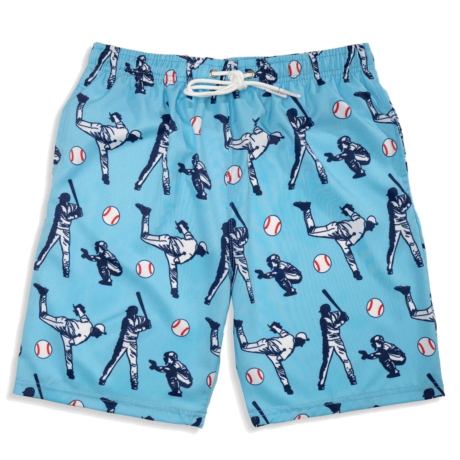 ChalkTalkSPORTS Baseball Swim Trunks - Quick-Dry Swim Board Shorts for Men & Youth | Beach, Pool & Water Sports