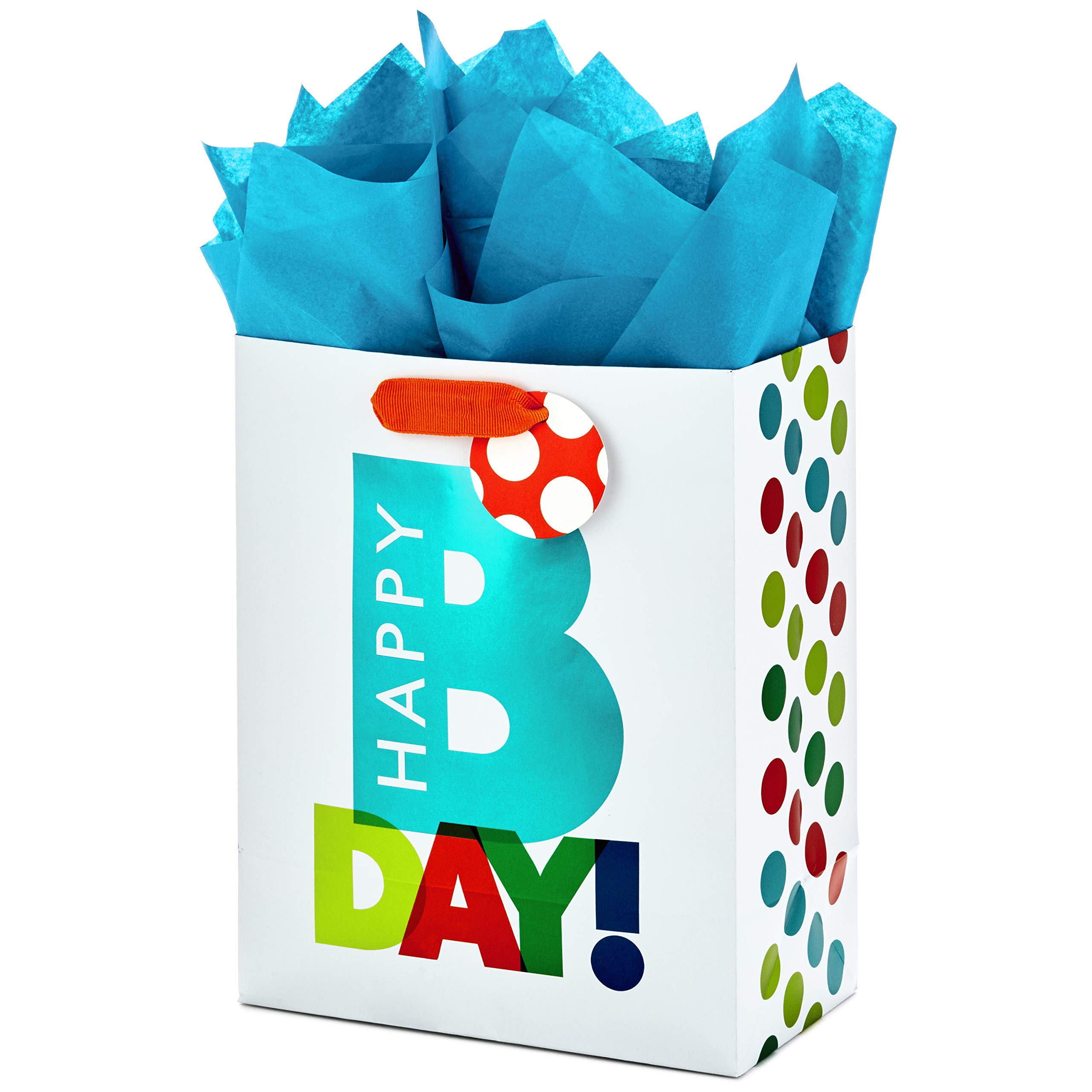 Hallmark 9-Inch Medium Birthday Gift Bags with Tissue Paper - Happy Birthday Party Favors, Celebration Decorations & Present Wrapping for Birthdays, Baby Showers, Anniversaries