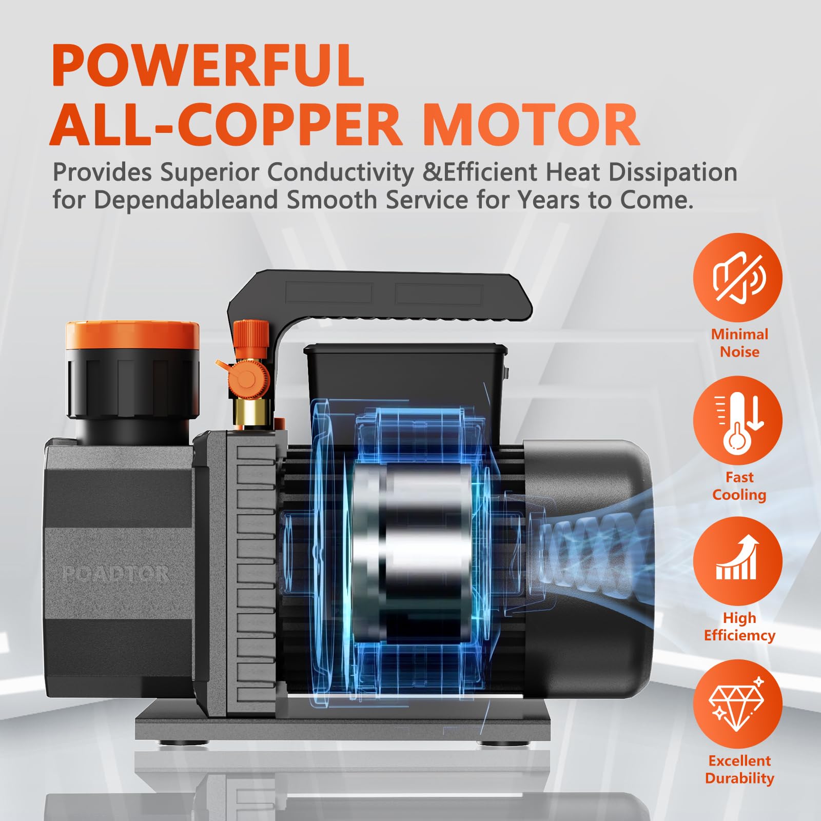 5CFM 1-Stage HVAC Vacuum Pump - 1/2HP 38 Micron 110V AC Vacuum Pump Kit for R12 R22 R134a R410a Refrigerant - Professional HVAC & Auto AC Recharging, Cow Milking, Oil Included - Ideal for AC Repair, Refrigerant Recovery, and Dairy Farm Equipment Maintenance