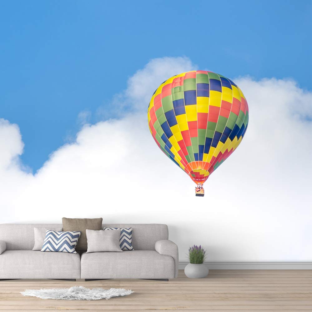 IDEA4WALL Hot Air Balloon Wall Mural - Large Removable Peel and Stick Wallpaper (100x144 inches) for Bedroom Decor | Nursery, Kids Room & Living Room Wall Art
