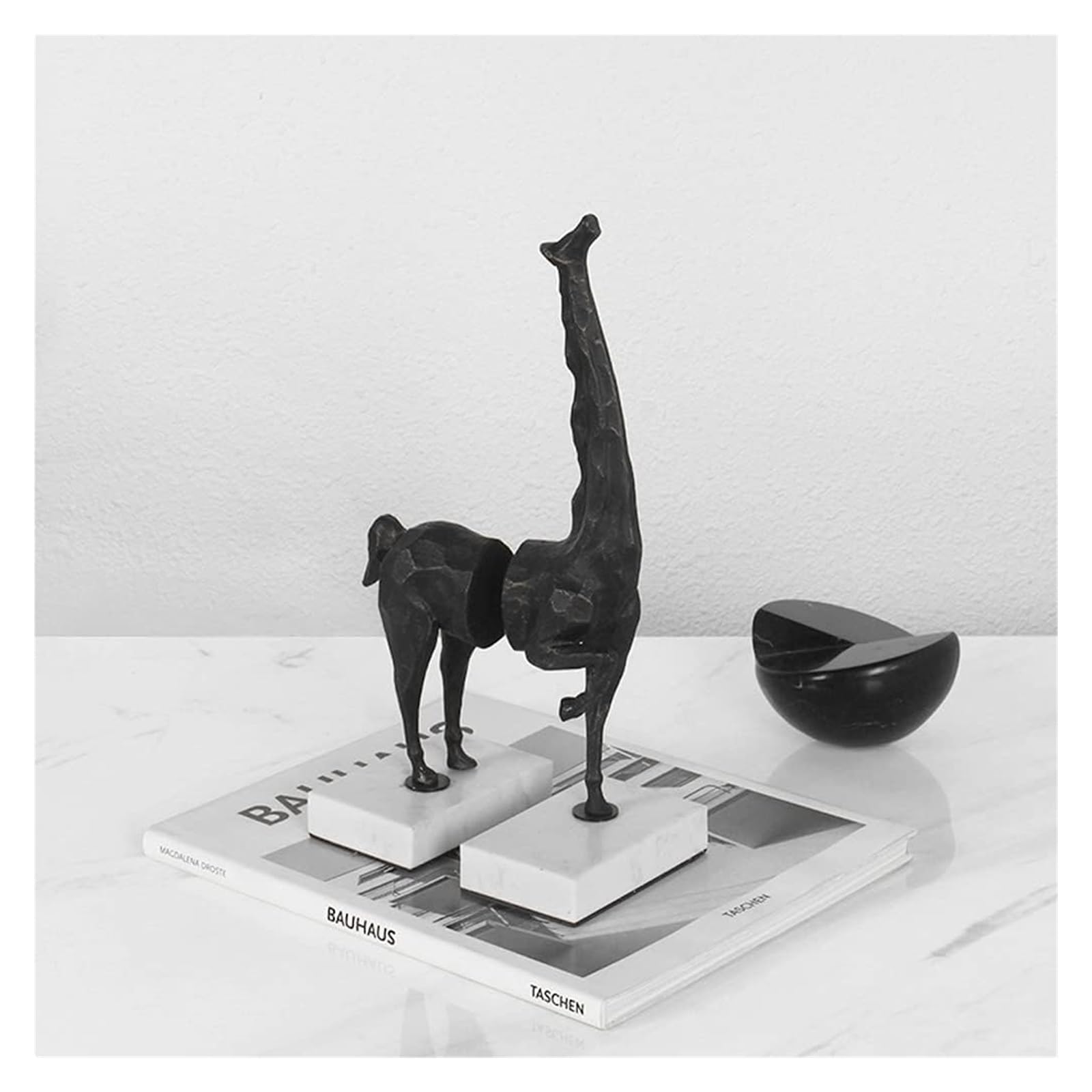 Elegant Marble & Cast Iron Horse Bookends - Heavy Duty Book Holder for Shelves, Office, and Home Decor - Perfect for Organizing Books, Displaying Collectibles, and Adding Sophistication to Any Space