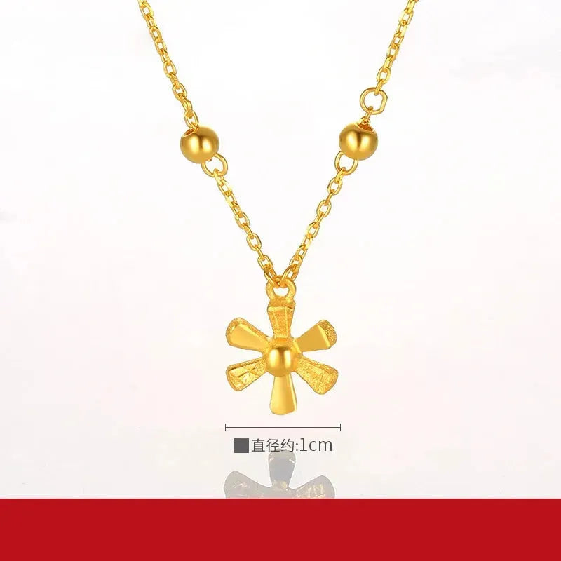 24K Pure Gold Necklace Real AU 999 Solid Gold Chain - Trendy Classic Jewelry for Women, Elegant Party & Wedding Gift - Hot Sell 2023