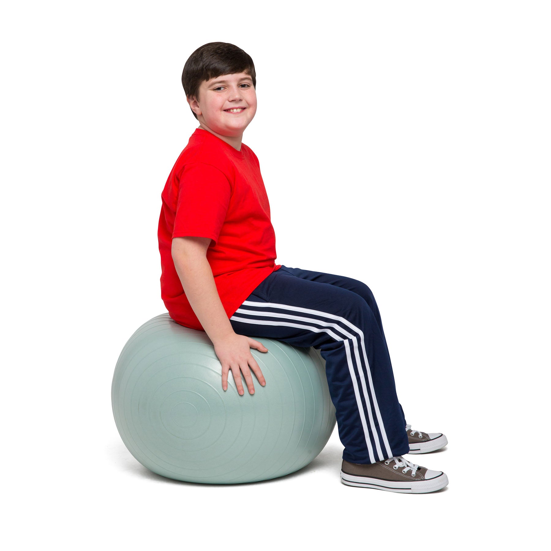 Bouncyband 55cm Balance Ball - Dynamic Silver Stability Ball for Active Sitting, Office & Home Workout, Yoga & Fitness - Improves Posture & Core Strength