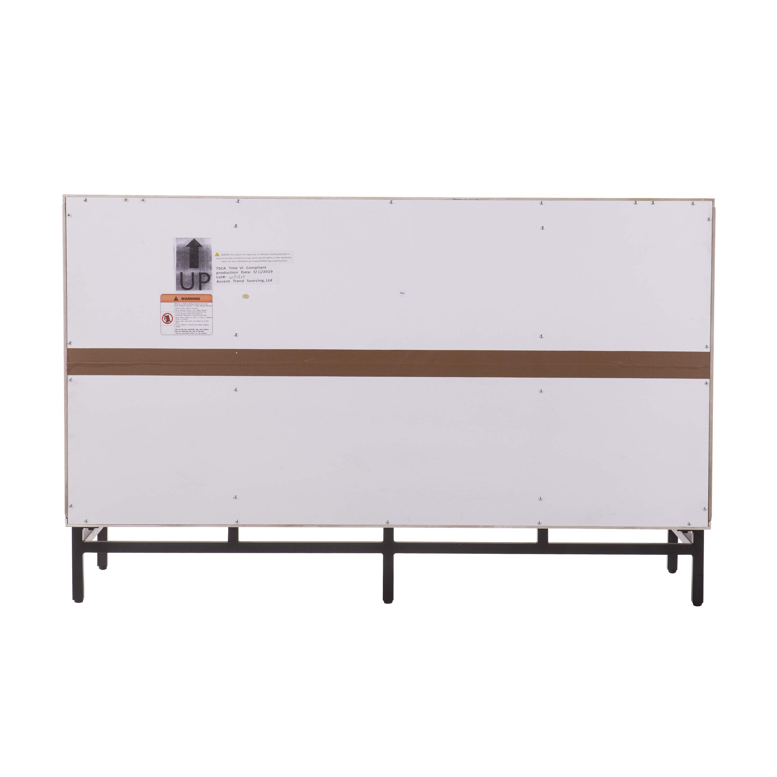 SEI Furniture Bremling Buffet Sideboard - Antique Cream & Black Finish - Elegant Dining Room Storage Cabinet for China, Linens & Entertaining Essentials