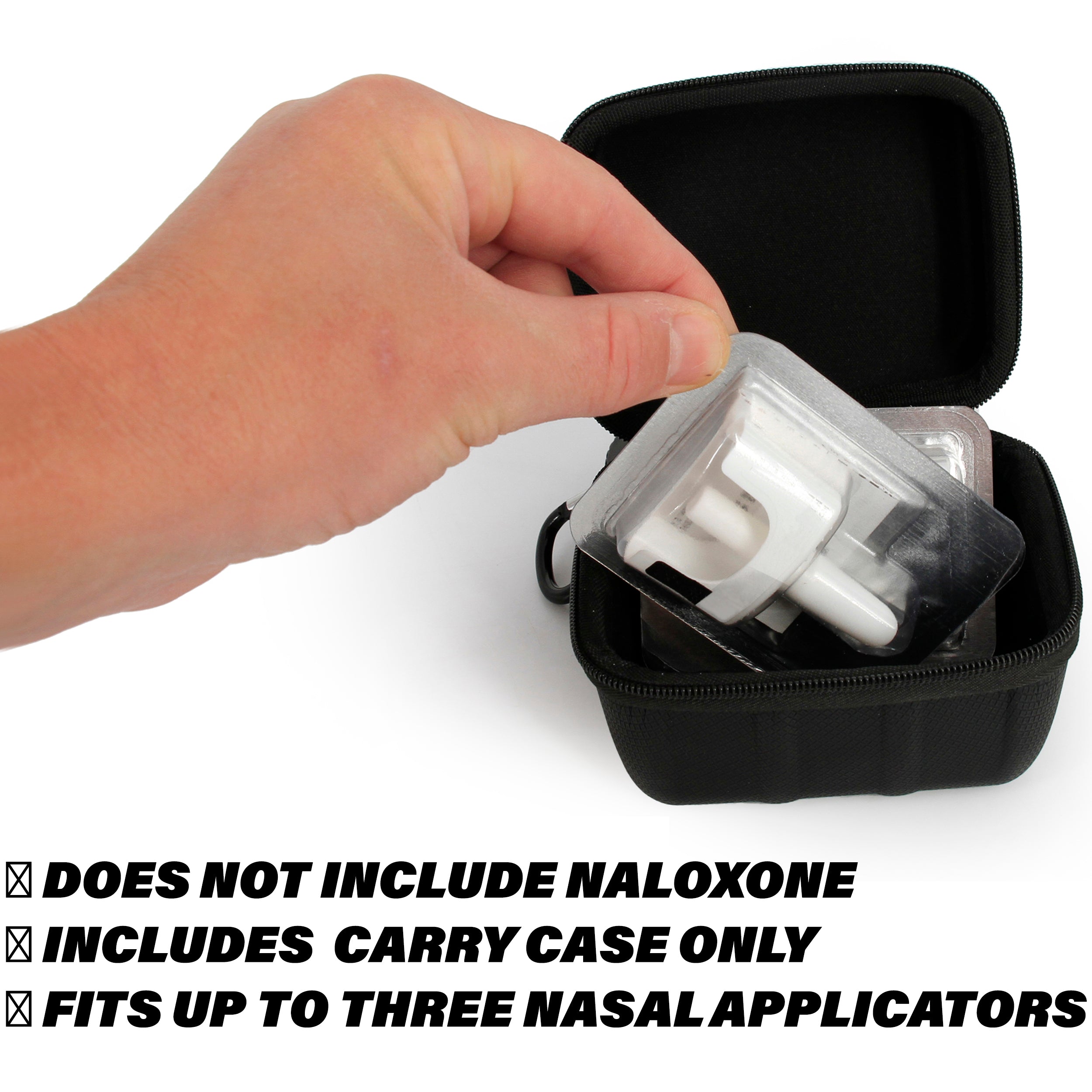 CASEMATIX Discreet Clip-On Travel Case for Naloxone Nasal Spray Kits - Holds Up to 3 Applicators (Case Only) | Portable First Aid Solution for Opioid Overdose Emergency & Travel Safety