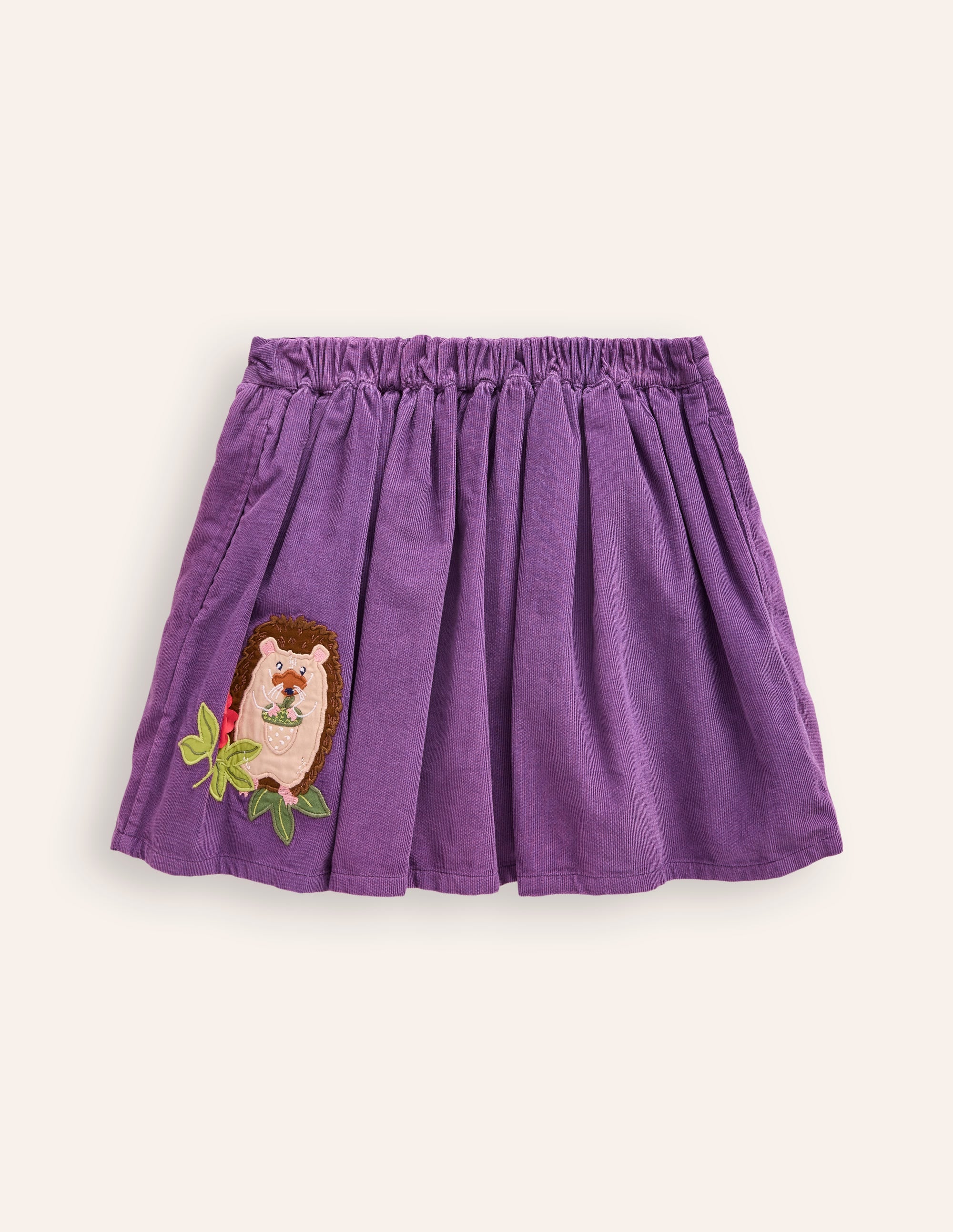 Applique Skirt with Mystical Purple Hedgehogs Design - Whimsical Boho Fashion for Women | Perfect for Festivals, Parties & Casual Wear