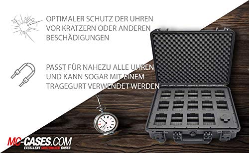 Premium Watch Travel Case for 14 Watches - Waterproof & Dustproof Storage with Lock - German-Made Luxury Watch Organizer - Perfect for Travel, Business Trips & Watch Collection Display