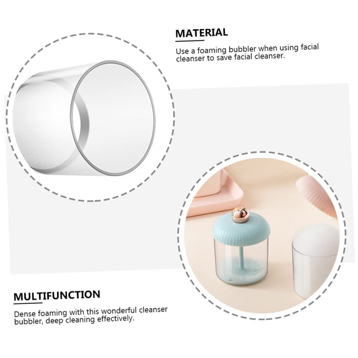 Bubble Facial Cleanser Foam Maker Bottle - Face Bubbler & Foamer Device for Deep Cleansing | Perfect for Spa, Travel & Daily Skincare Routine