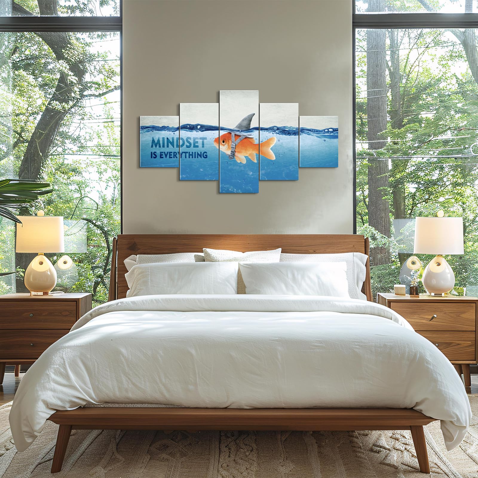 YOUHONG 5-Piece Motivational Canvas Wall Art Set - Inspirational Quotes Posters for Office, Classroom & Home Decor (70''W x 40''H) - Perfect for Boosting Productivity & Positive Mindset