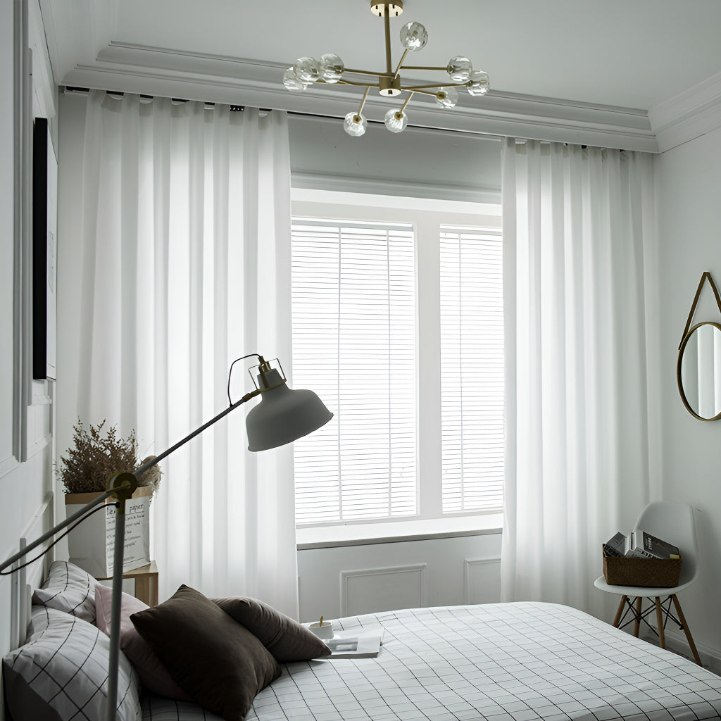 Marissa Solid Color Sheer Grommet Curtains - Lightweight Airy Window Drapes for Living Room, Bedroom & Office - Custom Size Available