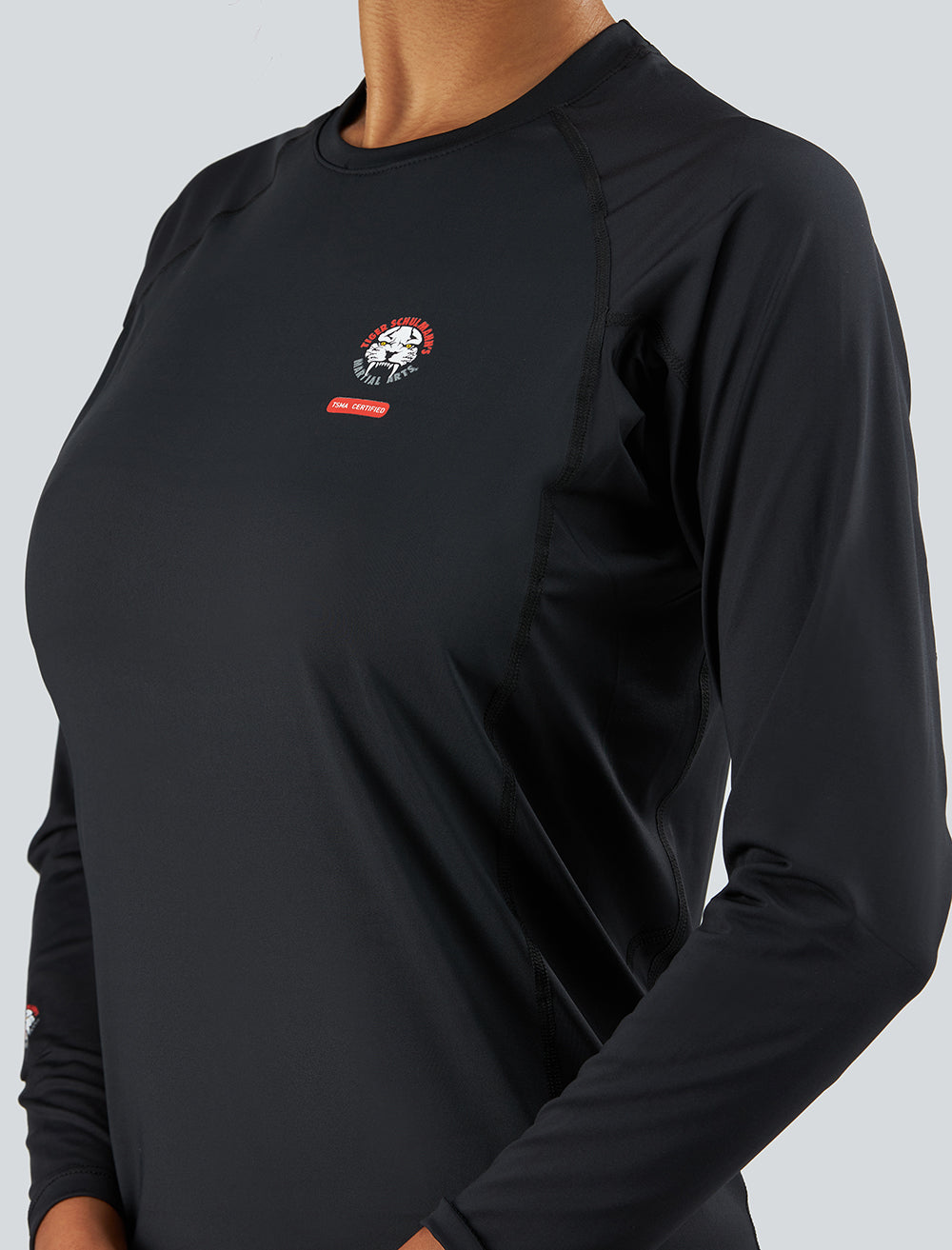 Rebel Rashguard for Men & Women - UPF 50+ Sun Protection Black Swim Shirt for Surfing, Swimming & Water Sports