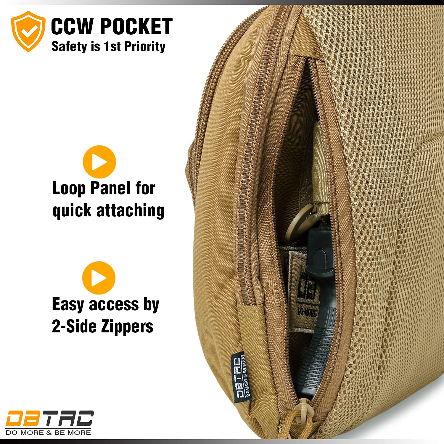 DBTAC Tactical Sling Bag 8L Military Shoulder Chest Pack for Concealed Carry, Range, Travel & Outdoor Sports | Durable Crossbody Bag for Hiking, Camping, Airsoft & Everyday Use
