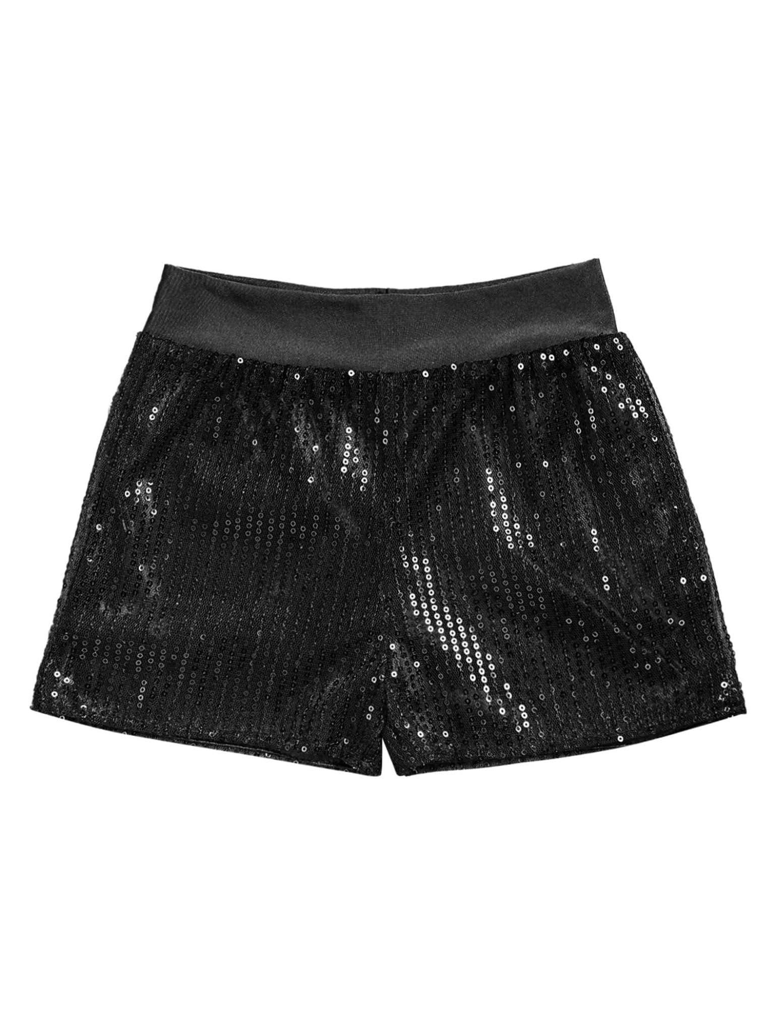 Glitter Sequin Dance Shorts for Kids - Ballet, Jazz, Yoga & Gymnastics Short Pants - Perfect for Dance Classes, Performances & Active Play