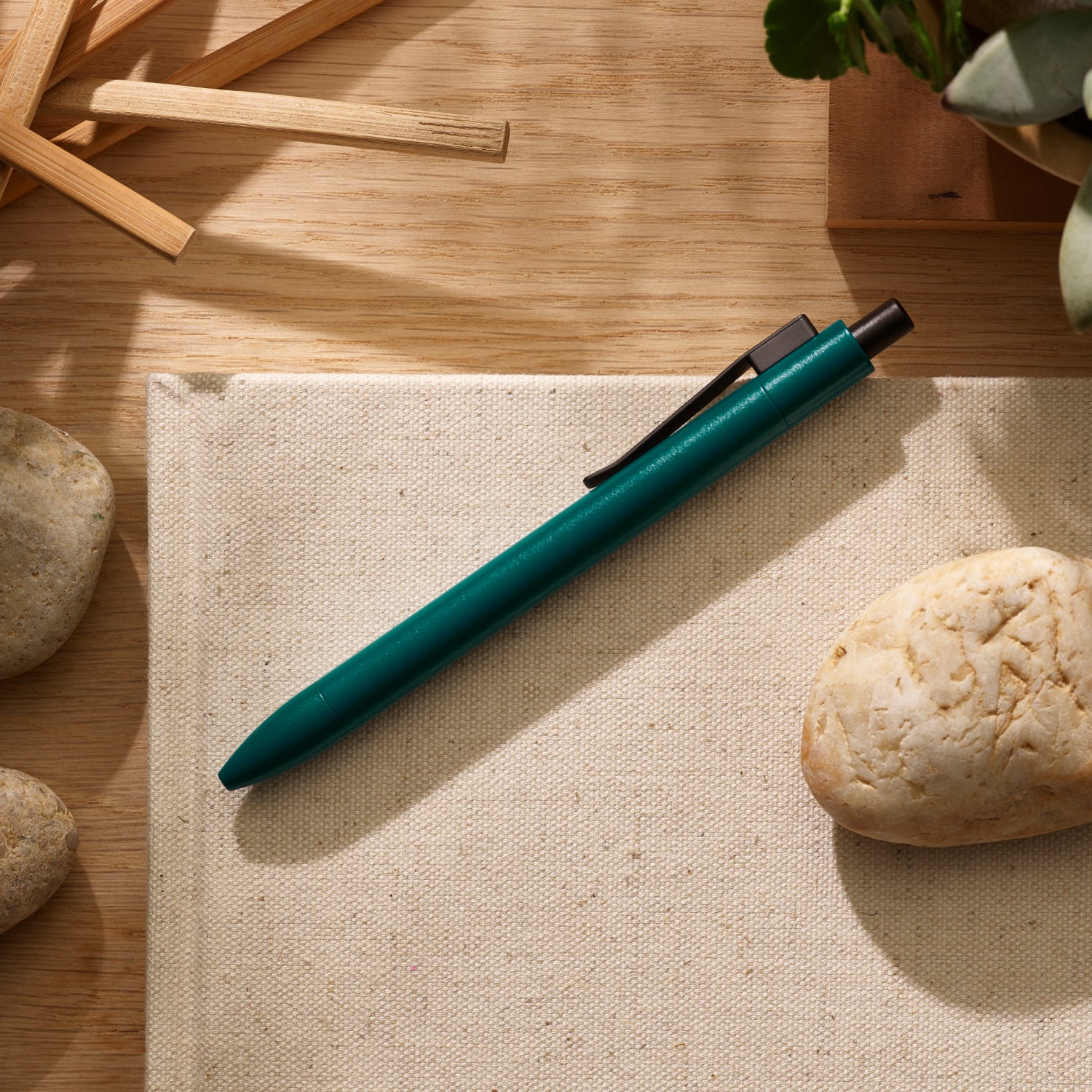 Premium Ridge Click Pen in Agave Green - Smooth Writing Ballpoint Pen for Office, School & Everyday Use - Perfect for Note Taking, Journaling & Professional Work