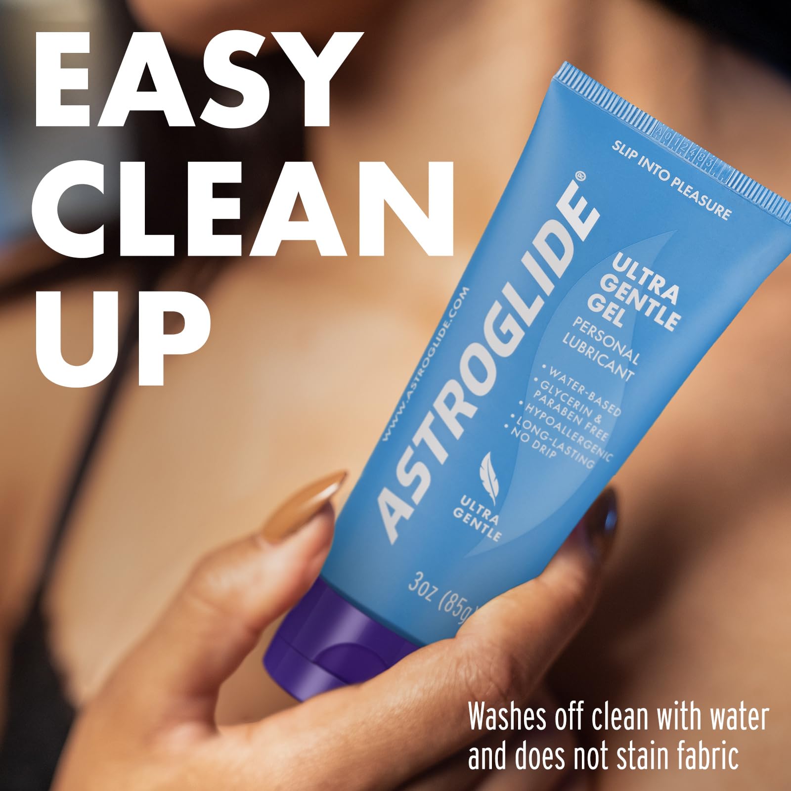 Astroglide Water-Based Personal Lubricant Gel (3oz) - Ultra Gentle, Hypoallergenic, Paraben & Glycerin Free - Long-Lasting Sex Lube for Men, Women & Couples - Safe with Toys - Perfect for Sensitive Skin & Enhanced Intimacy