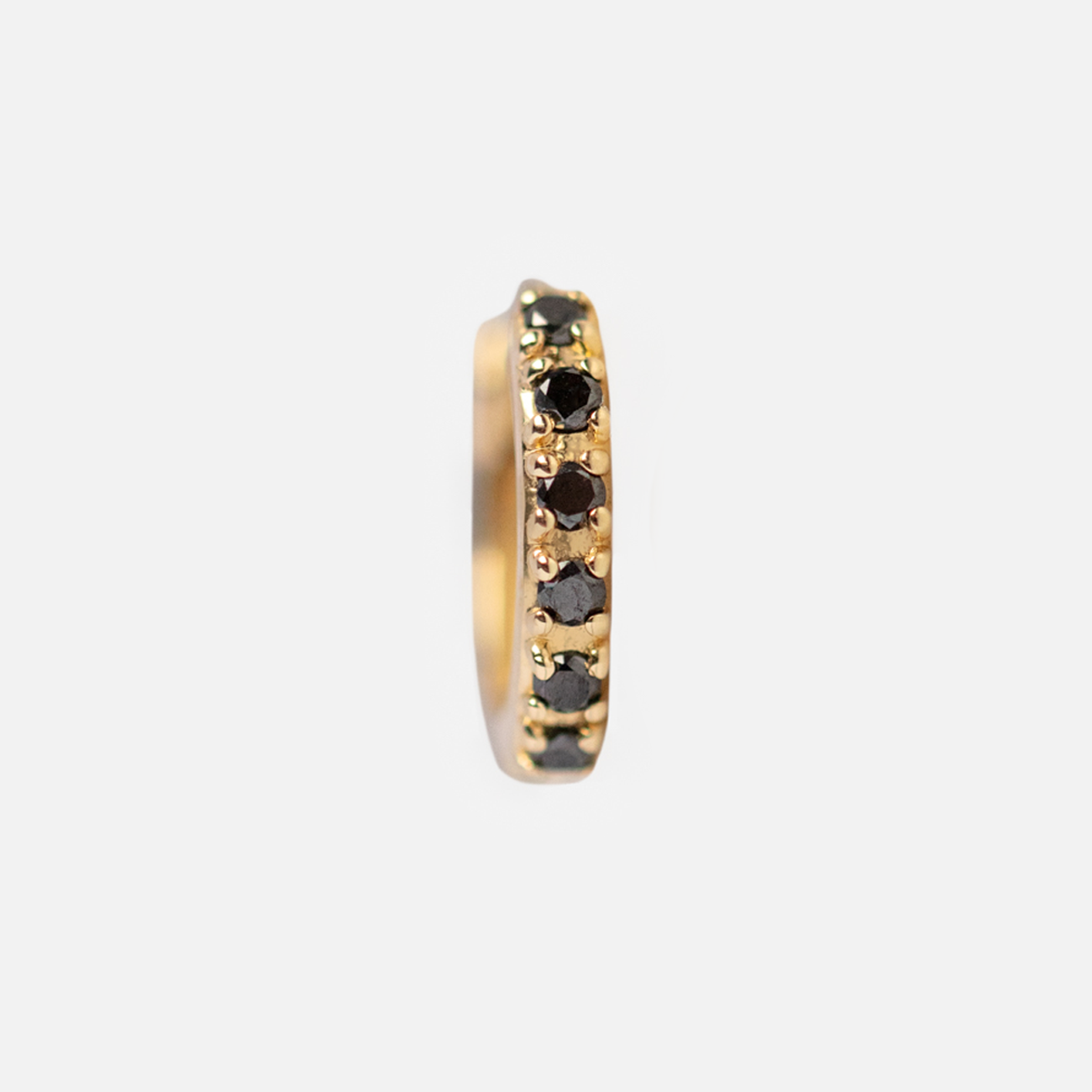 Solid Gold Black Diamond Huggie Hoops - 14K Real Gold Small Hoop Earrings for Women, Minimalist Everyday Jewelry Gift | Perfect for Work, Date Night & Special Occasions