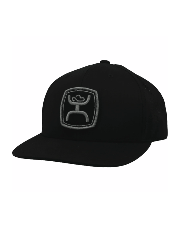Hooey 2127T BK ZENITH Mid Profile Snapback Trucker Hat for Men - Adjustable Black Baseball Cap for Outdoor, Fishing, and Casual Wear