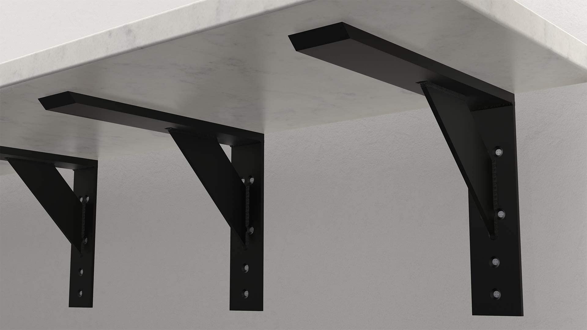 American Made Steel Granite Bracket - Heavy Duty 22x10 Floating Shelf Bracket for Kitchen, Bathroom & Home Decor | Durable Metal Brackets for Shelving Projects | Perfect for Organizing Spices, Displaying Decor & Creating Storage Space