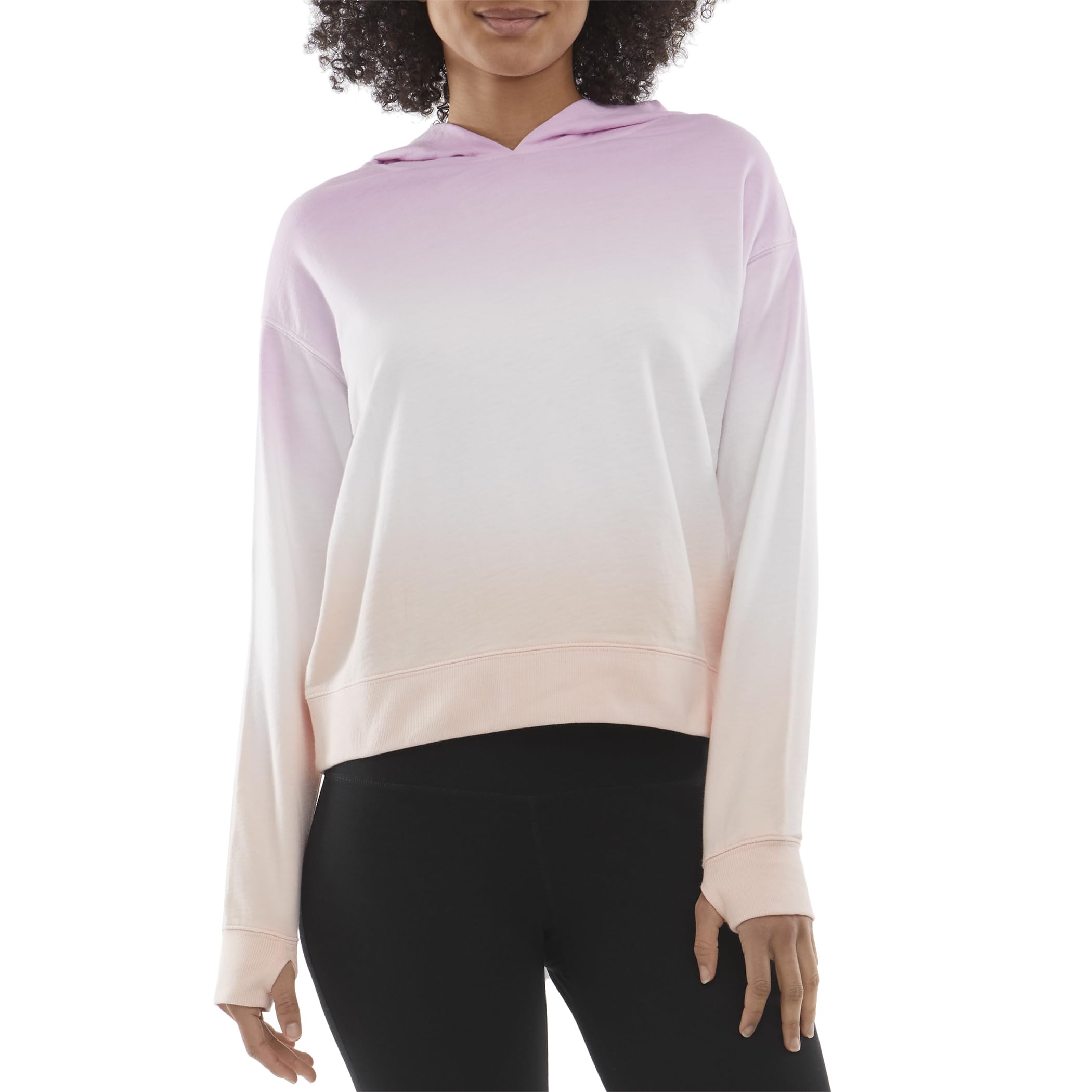 Danskin Women's Ombre Pullover Sweatshirt Hoodie - Soft Fleece Lounge Hoodie for Yoga, Running & Casual Wear