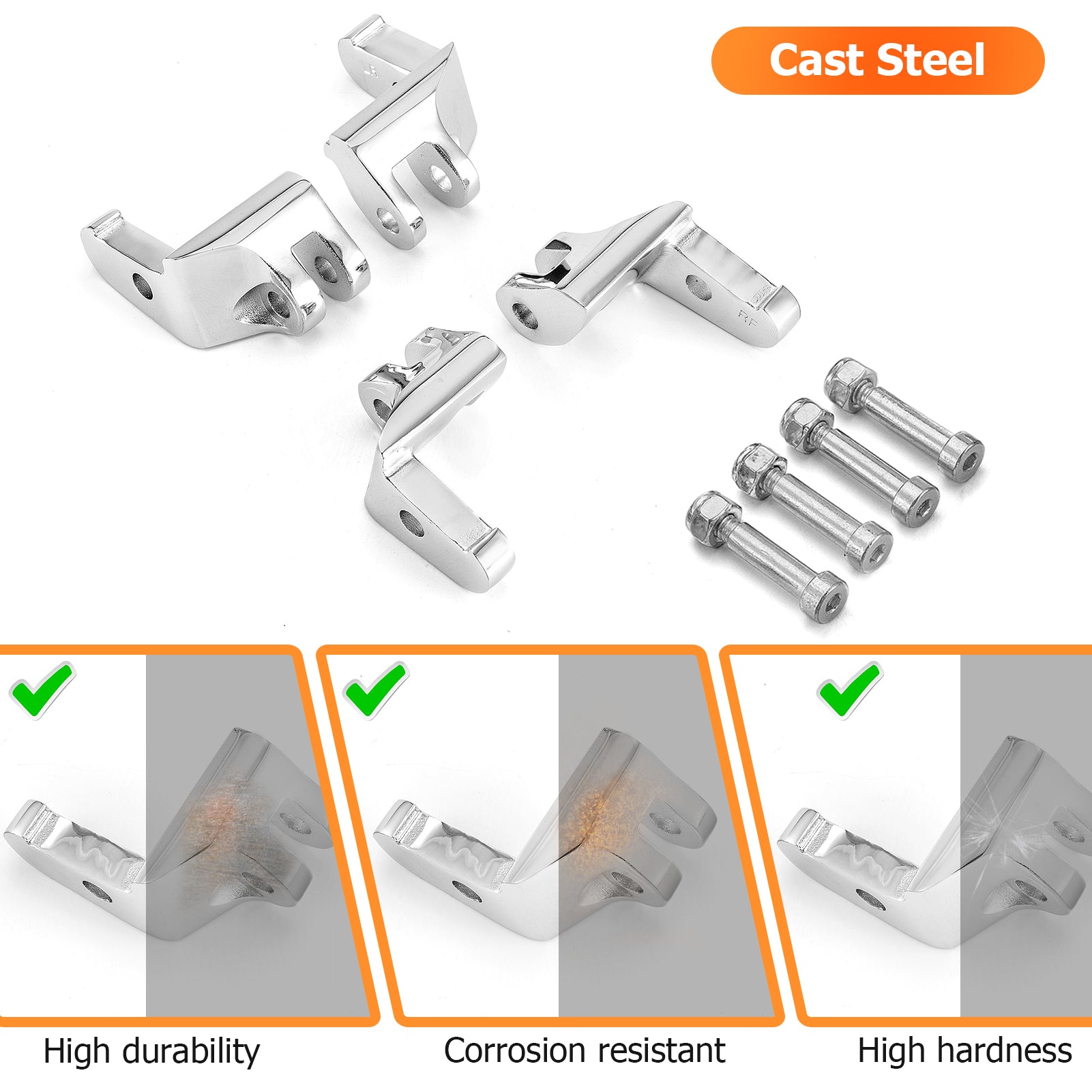 Harley-Davidson Road Glide & Street Glide Trike Floorboard Relocation Brackets Kit (Fits 2017-2025 Models) - Improve Rider Comfort & Foot Positioning for Long Distance Cruising