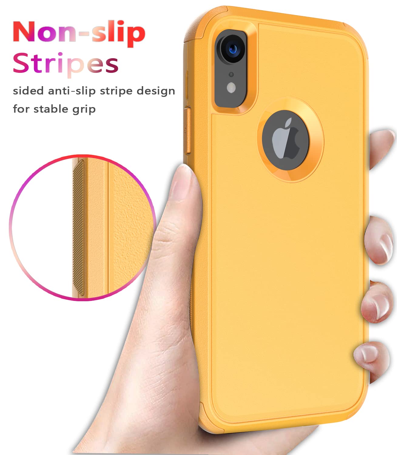 Shockproof Heavy Duty Phone Case for iPhone XR - Military Grade Drop Proof & Dustproof Protective Cover (Yellow) | Perfect for Outdoor Adventures, Construction Work & Extreme Sports