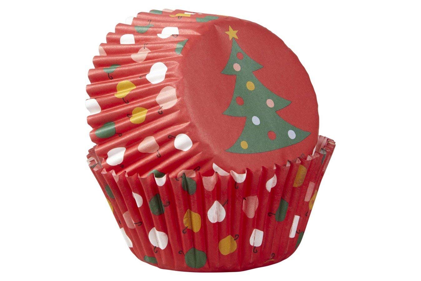 Standard Baking Cups - Christmas Traditional Tree Design (75 Count) for Holiday Cupcakes, Cookies & Party Desserts