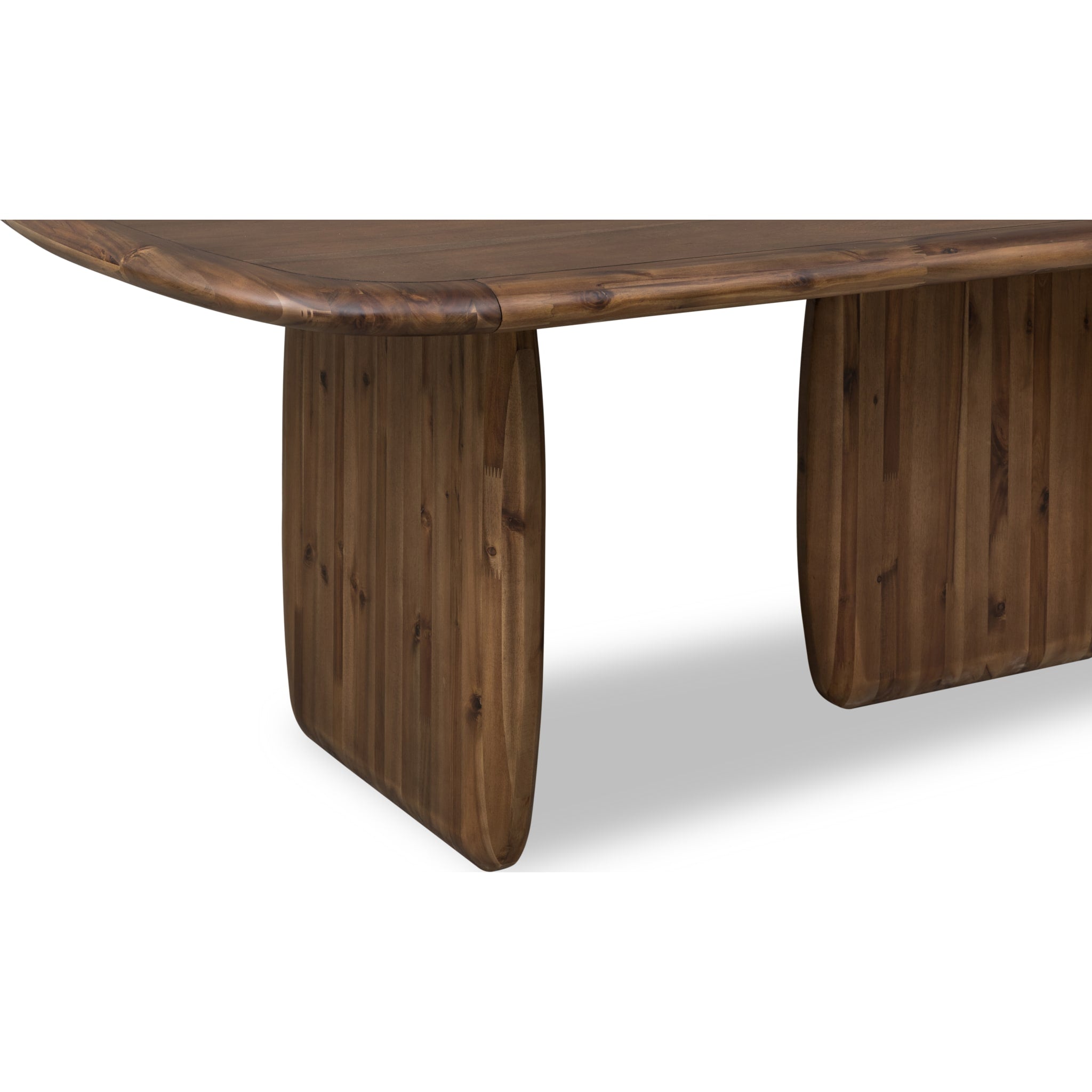 Xolani Rectangular Acacia Wood Pedestal Dining Table - Natural Impala Finish - Perfect for Kitchen, Dining Room, or Outdoor Patio Furniture