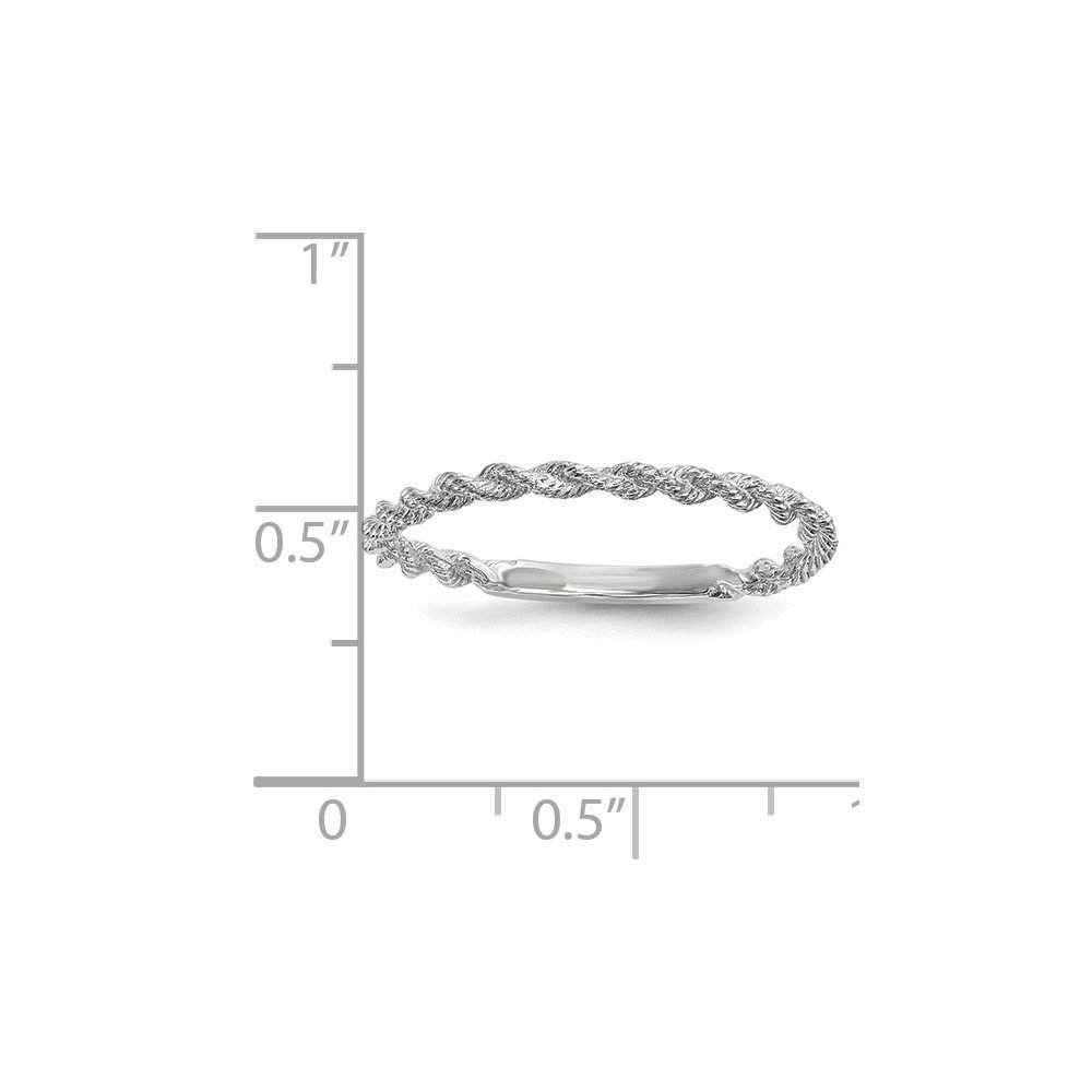 14K White Gold Twisted Rope Ring for Women - Elegant Polished Jewelry by Lux - Perfect for Weddings, Anniversaries & Special Occasions