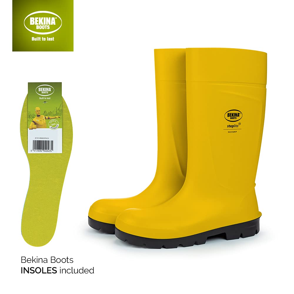 Bekina Steplite EasyGrip S4 Safety Toe Wellington Boots for Men & Women - Lightweight Waterproof Work Boots with Steel Toe & SRC Certified Slip-Resistant Sole | Ideal for Construction, Farming, Gardening & Outdoor Work