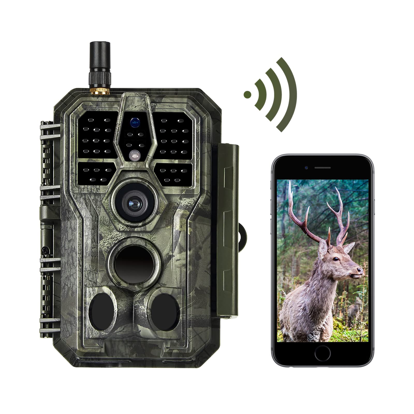 BLAZEVIDEO 32MP WiFi Deer & Trail Game Camera - 1296P Wireless Hunting Camera with App, No Glow Night Vision, 0.1s Trigger Speed, Time Lapse & Motion Activated - Perfect for Wildlife Monitoring, Hunting, and Outdoor Security Surveillance