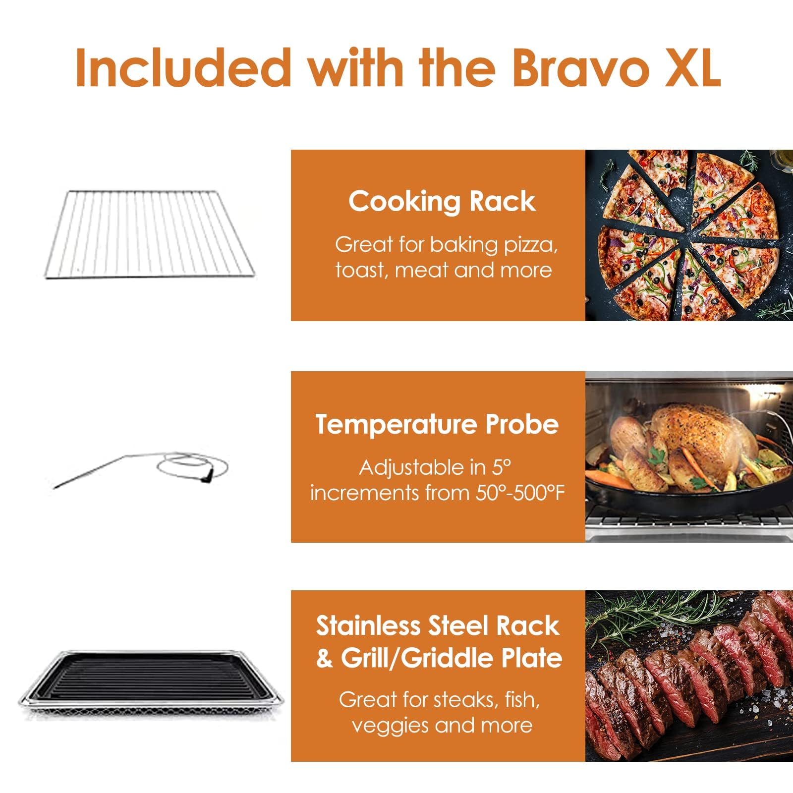 NUWAVE Bravo XL Air Fryer Toaster Oven - 30QT Smart Grill Combo with 112 Cooking Functions, Adjustable Temperature (50-500°F) for Pizza, Roasting & Baking | Stainless Steel Countertop Convection Oven | Perfect for Kitchens, Small Apartments & RV Cooking