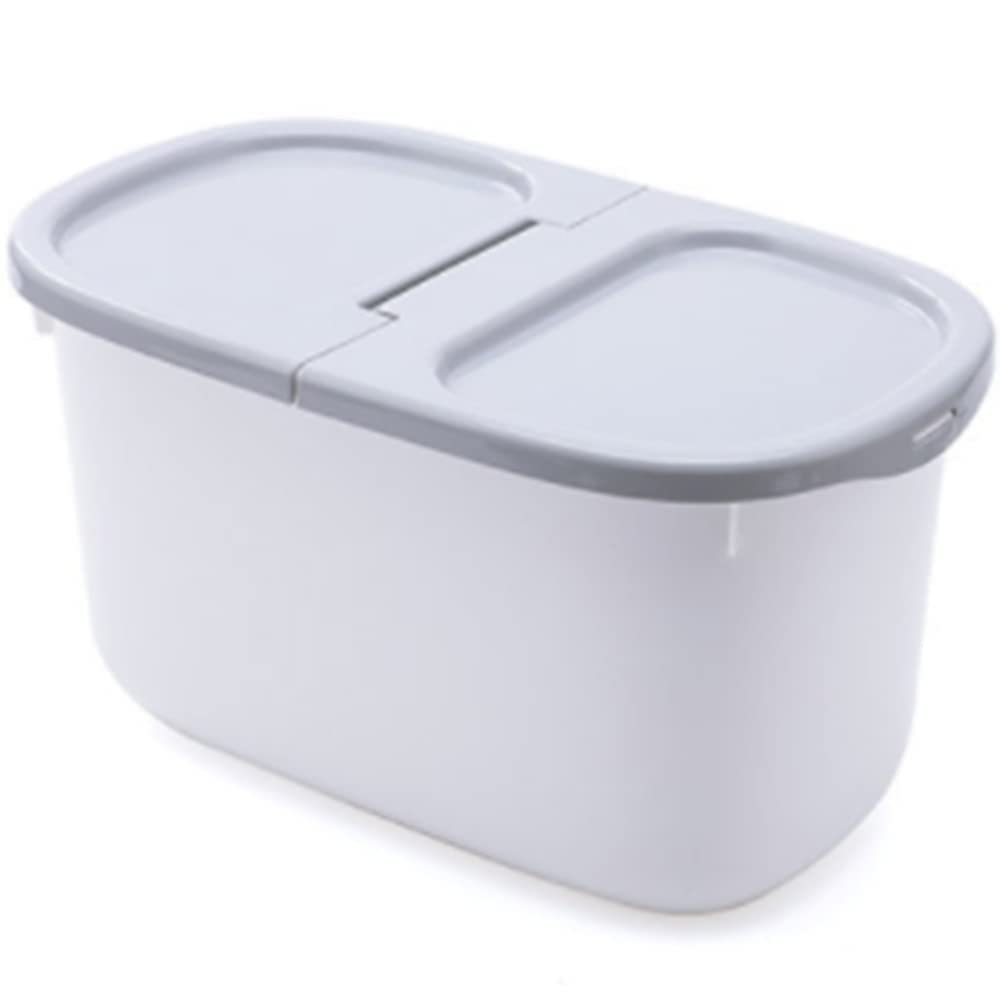 8kg Airtight Rice Storage Container - Moisture-Proof Plastic Food Bin for Flour, Grains & Dry Goods | Perfect for Kitchen Pantry Organization & Bulk Food Storage (Gray)