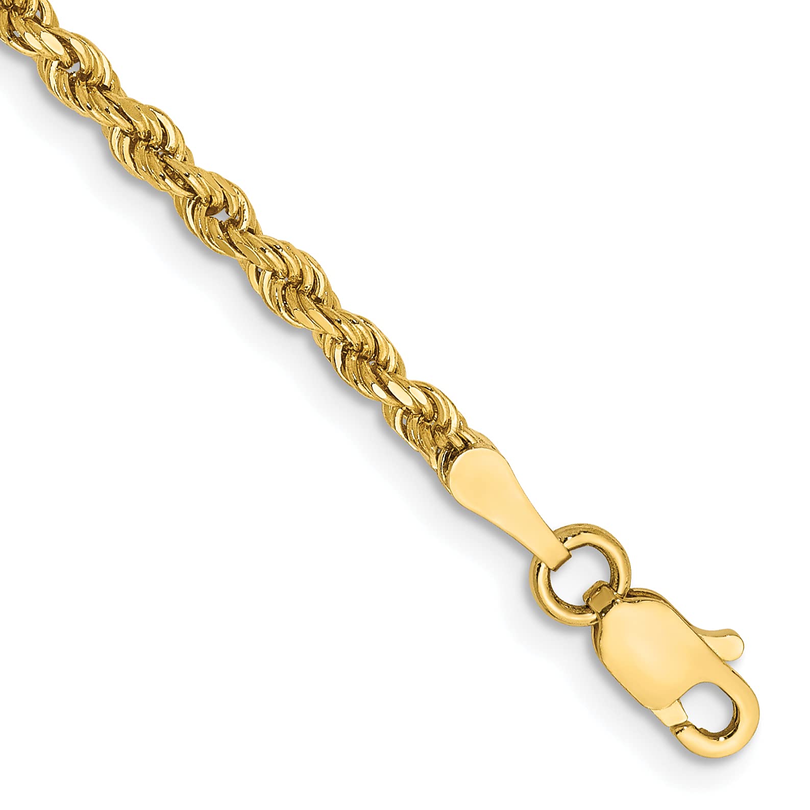 14K Solid Yellow Gold 4mm Rope Chain Anklet for Women - Dainty Summer Beach Foot Jewelry - Perfect for Vacations, Weddings & Everyday Wear