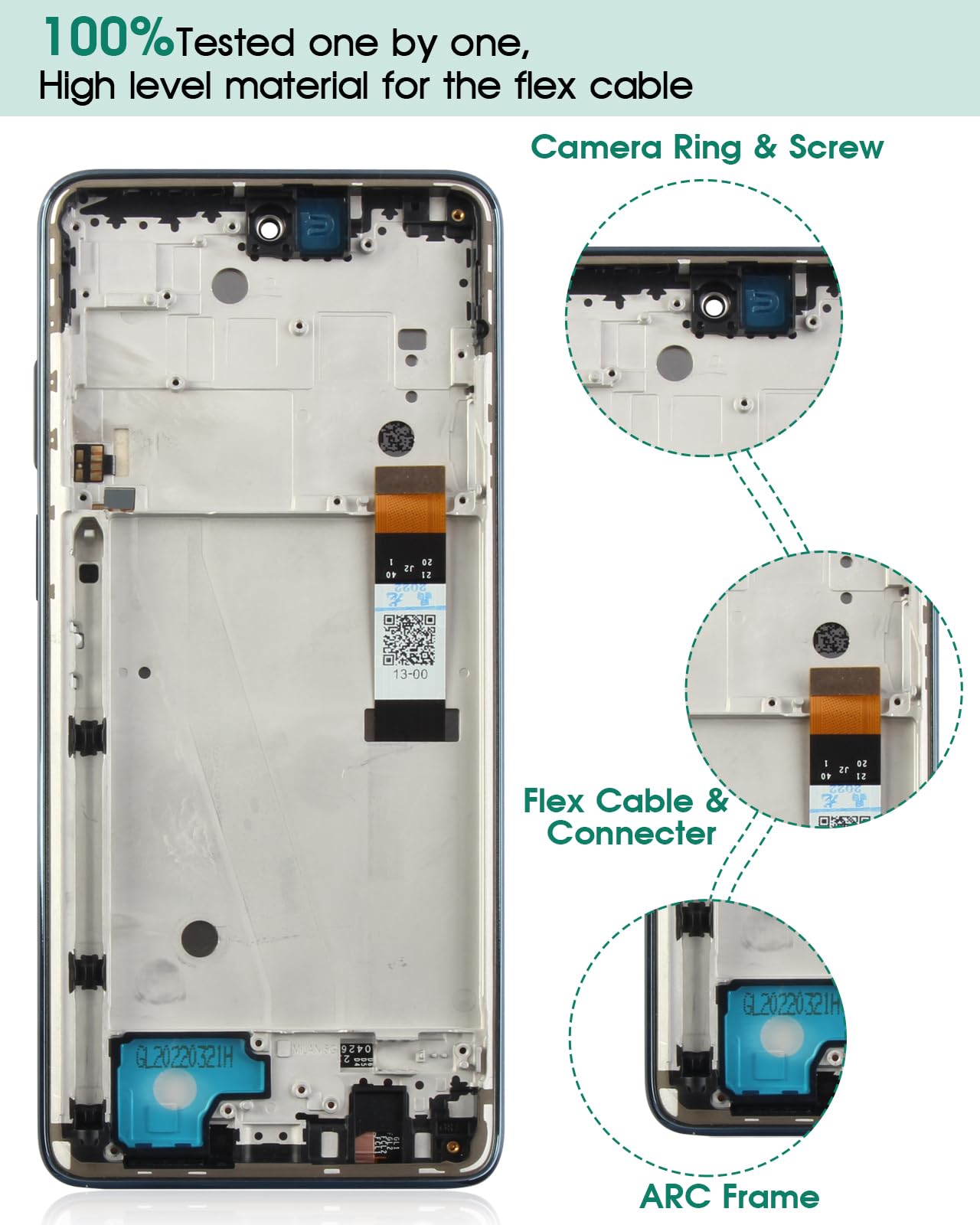 Motorola Moto G Stylus 5G 2022 (XT2215-4) LCD Screen Replacement Kit - Digitizer Touch Screen Assembly with Frame - Repair & DIY Fix for Cracked or Damaged Display - Perfect for Home, Office, or Travel Use
