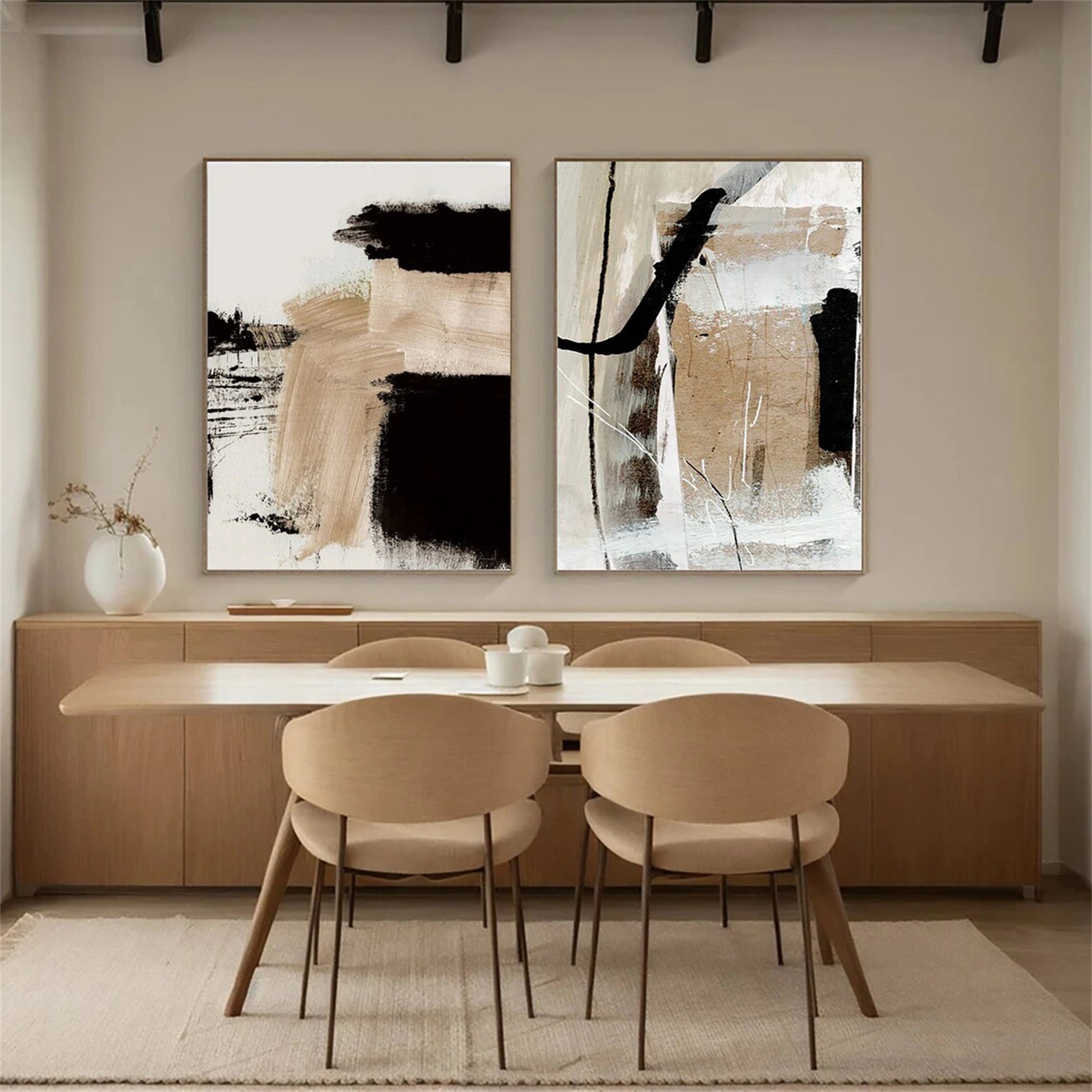Abstract Painting Set of 2 - Modern Wall Art Decor for Living Room, Bedroom & Office | #AB 098