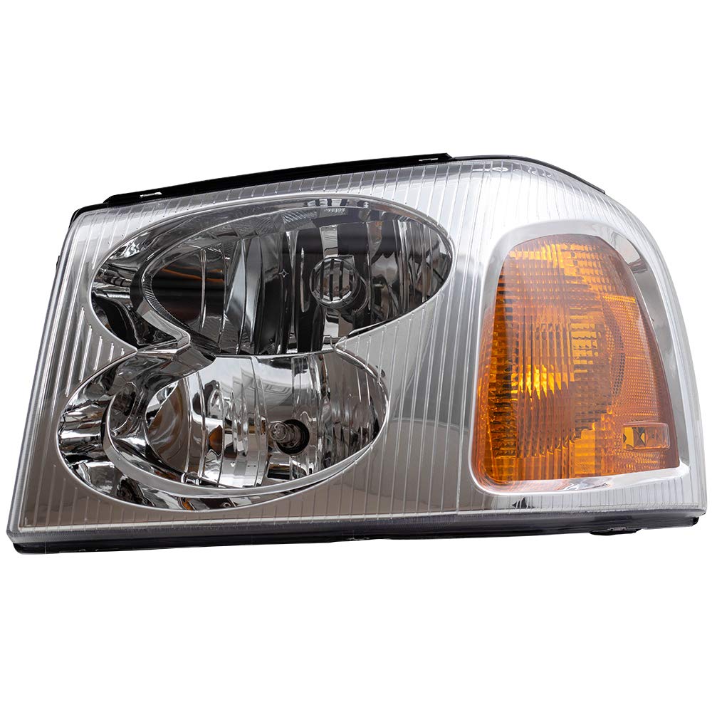 Brock Replacement Headlight Assembly Set - Driver & Passenger Side Compatible with 2002-2009 GMC Envoy (Part# 15866071, 15866070) | Direct Fit Replacement for Improved Night Visibility & Safety Driving