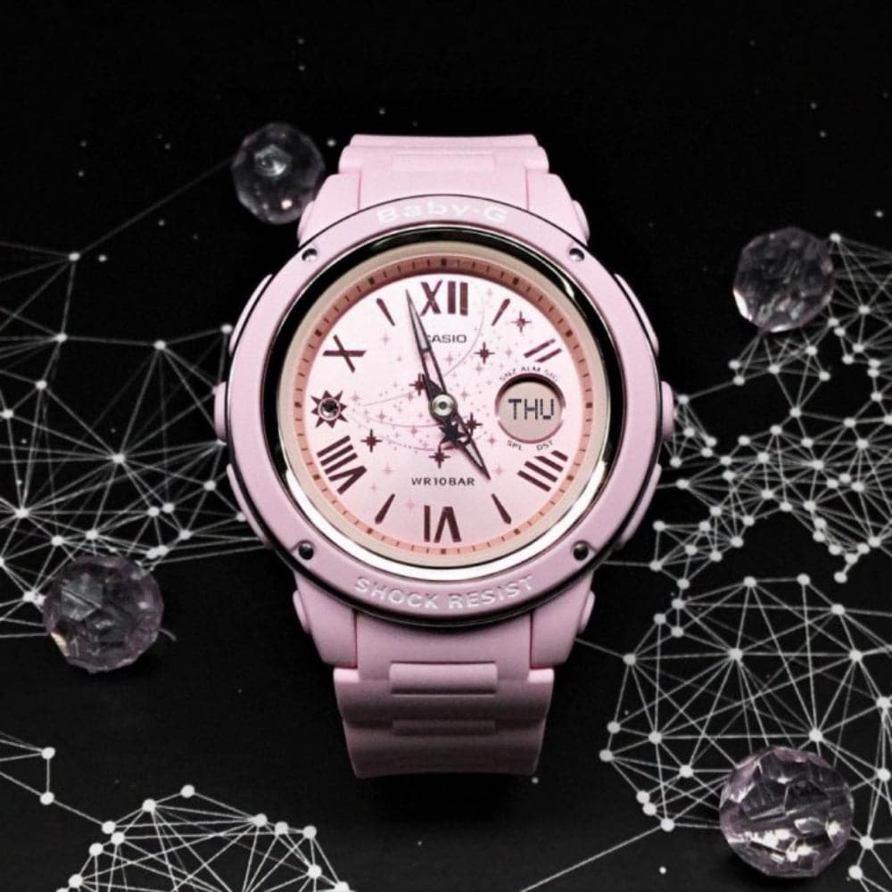 CASIO BABY-G BGA-150ST-4ADR Shooting Star Series Pink Women's Digital Sport Watch - Waterproof & Shock Resistant for Running, Swimming, Outdoor Activities