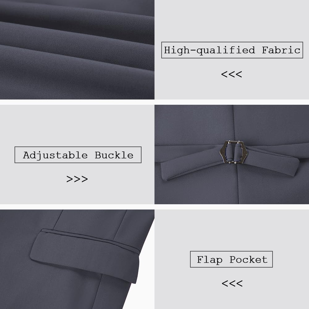 3 Piece Slim Fit Men's Suits for Wedding & Prom - Notched Lapel Formal Tuxedo Set with Jacket, Pants & Vest | Groomsmen Attire & Special Occasion Outfit