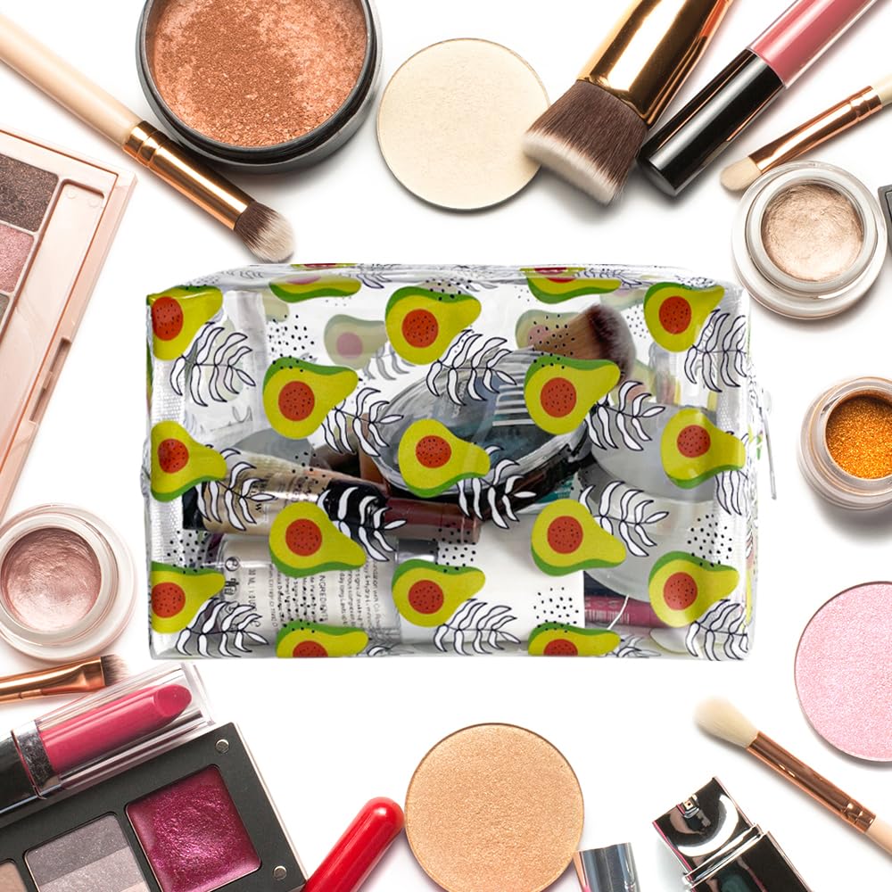 ONEART Cute Fruit Cosmetic Bag - Clear Makeup Toiletry Pouch with Zipper, Cartoon Portable Organizer Storage for Travel, Gym & Daily Use (Set of 3)