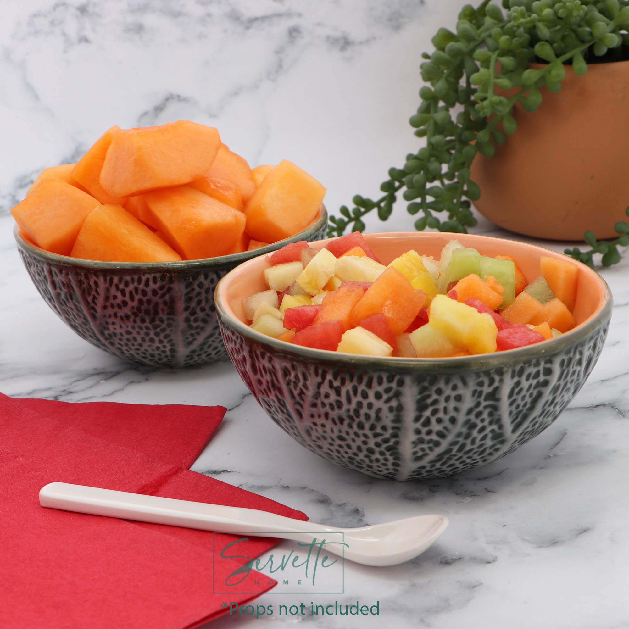 Servette Home 12oz Ceramic Breakfast Bowl - Perfect for Cereal, Yogurt, Fruit, Soup & Dessert - Cantaloupe Color - Ideal for Morning Meals, Snacks & Family Dining