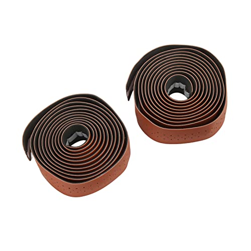 Premium Shock-Absorbing Road Bike Handlebar Tape - Lightweight, Comfortable & Non-Slip Cycling Grip for Enhanced Ride Control (Brown) | Ideal for Road Bikes, Mountain Bikes & Commuting