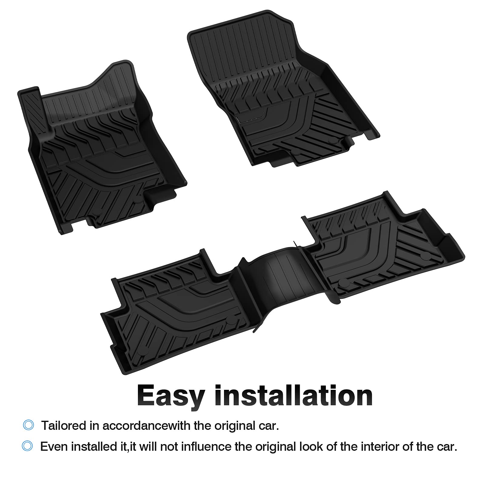 Custom Fit TPE All-Weather Floor Mats for 2017-2023 Nissan Rogue Sport (Excludes Nissan Rogue) - Non-Slip Black 2-Row Floor Liners Set | Perfect for Winter Snow, Mud & Wet Weather Protection