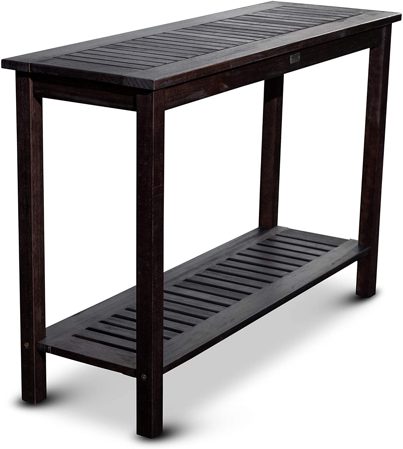 Stylish Espresso Wood Console Table - Durable Outdoor Patio Furniture for Garden, Deck & Porch Decor | Weather-Resistant Entryway Table