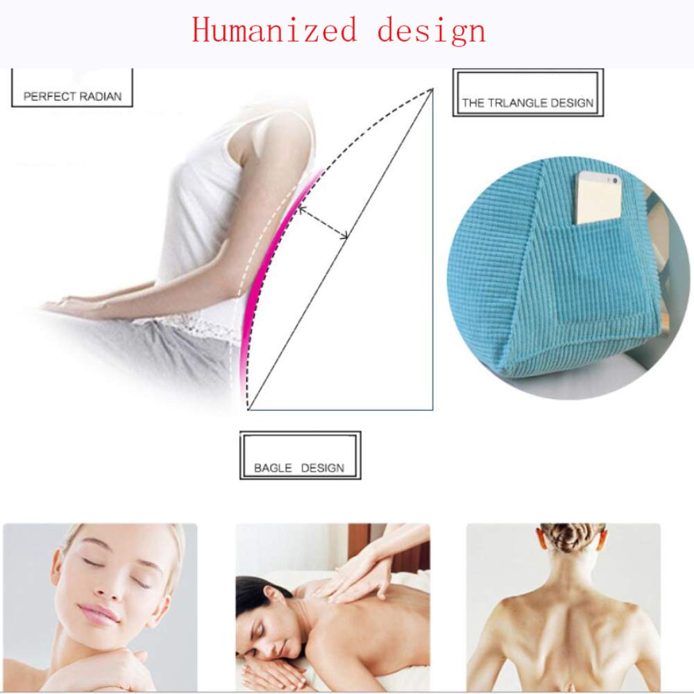 Comfortable Headboard Reading Pillow - Large Triangular Wedge Cushion with Removable Cover for Sofa, Tatami & Bedside (50x20x120cm) - Perfect for Reading, Relaxing & Lounging in Bed or Living Room