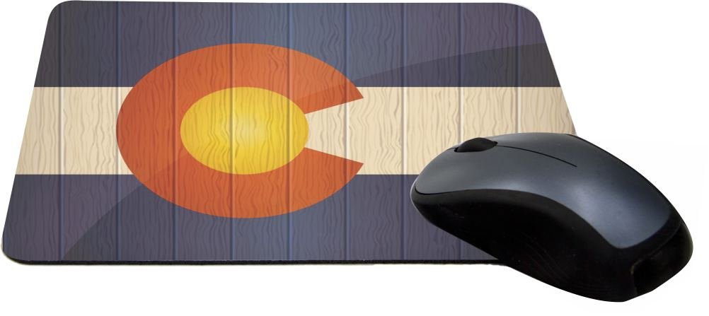 Colorado Flag Distressed Wood Design Gaming Mouse Pad - Lightning Series (MPSQ-RK-8619) for PC, Laptop & Office Setup | Perfect for Gamers & Colorado State Fans
