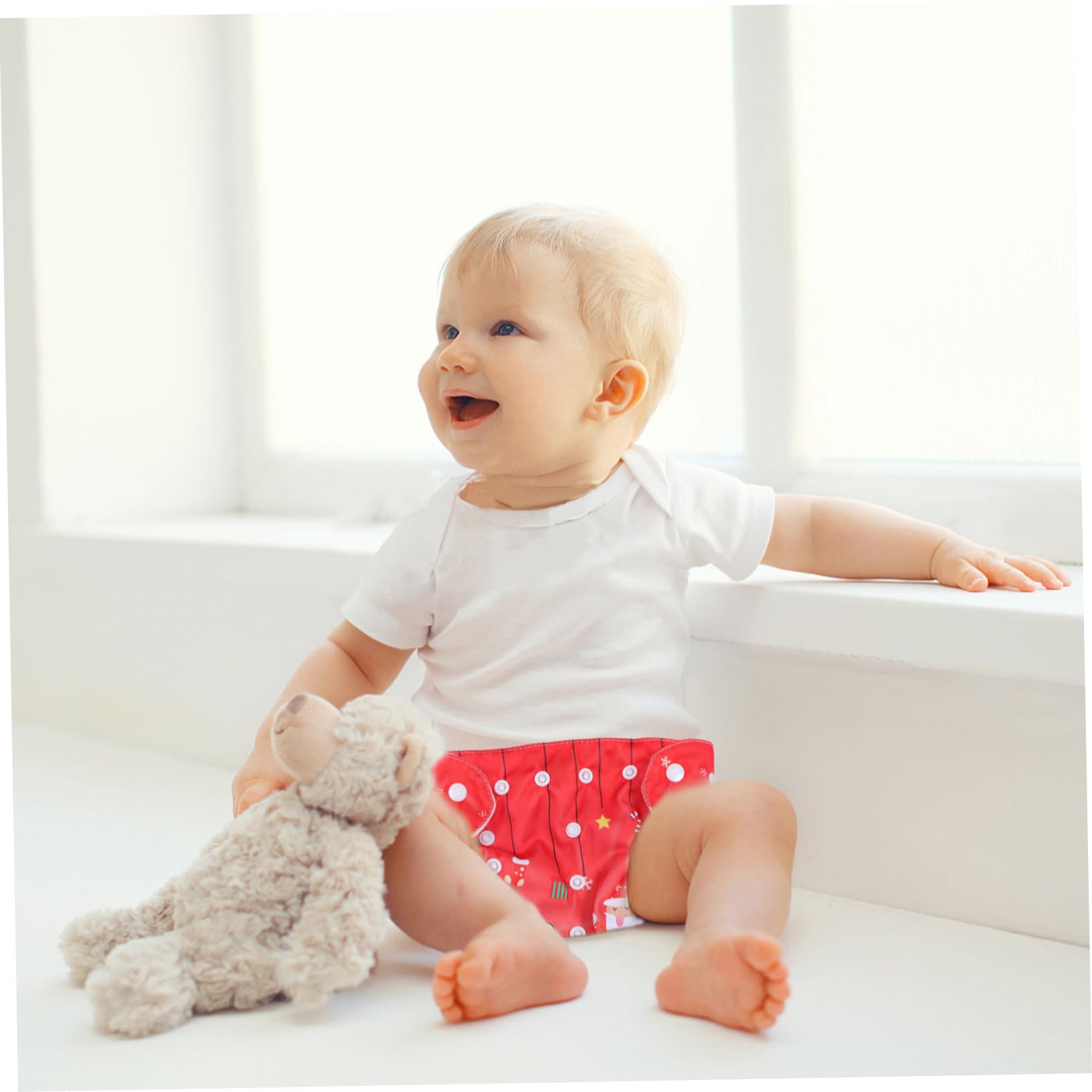 Totority 16 Pcs Monkey Diaper Training Pants - Waterproof Cloth Christmas Outfit for Toddlers | Perfect for Potty Training, Holiday Photos & Playtime