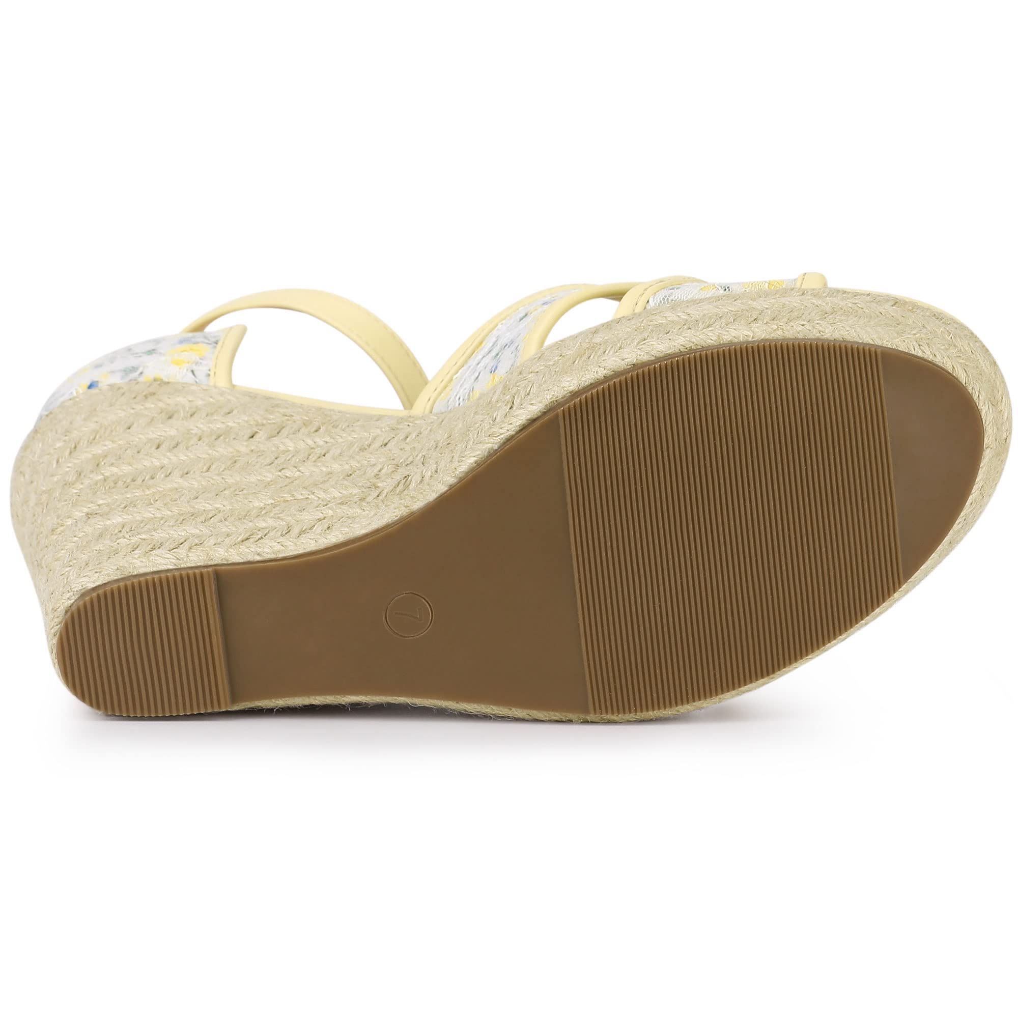 Allegra K Women's Espadrilles Lace Wedge Sandals - Comfortable Summer Casual Shoes for Beach, Vacation & Outdoor Wear